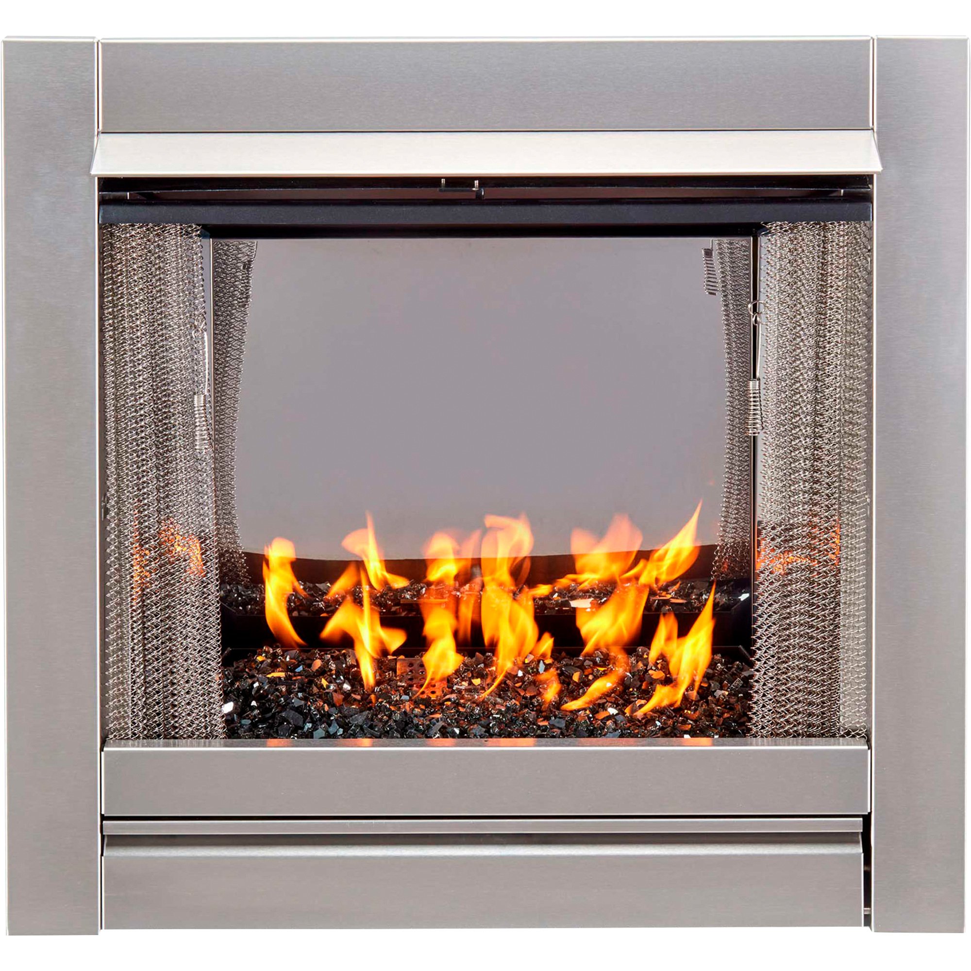 Bluegrass Living Vent Free Stainless Outdoor Gas Fireplace Insert with  Premium Reflective Black Glass Media — 24,000 BTU, Manual Control, Model#  BL450SS-G-RBLK | Northern Tool