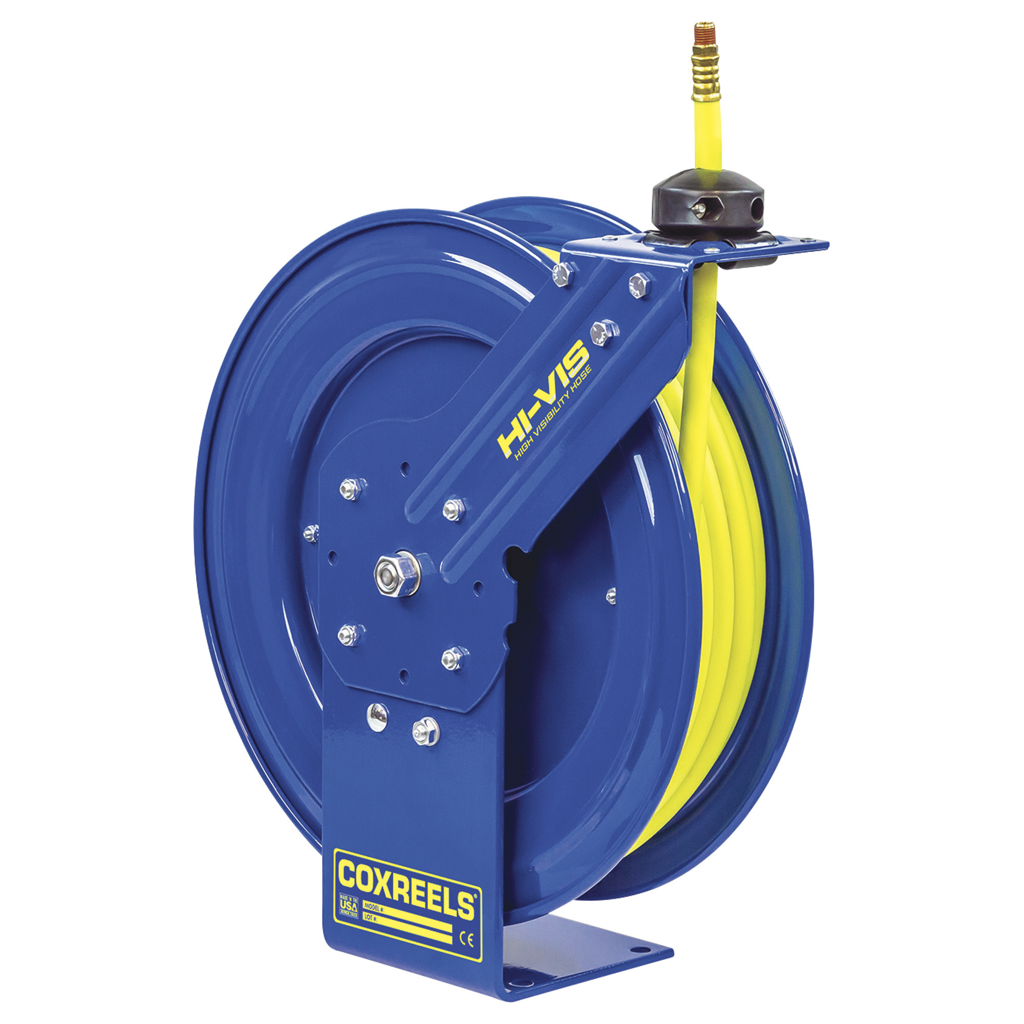 Coxreels HV High-Visibility Low Pressure Air Hose Reel, With 1/2in