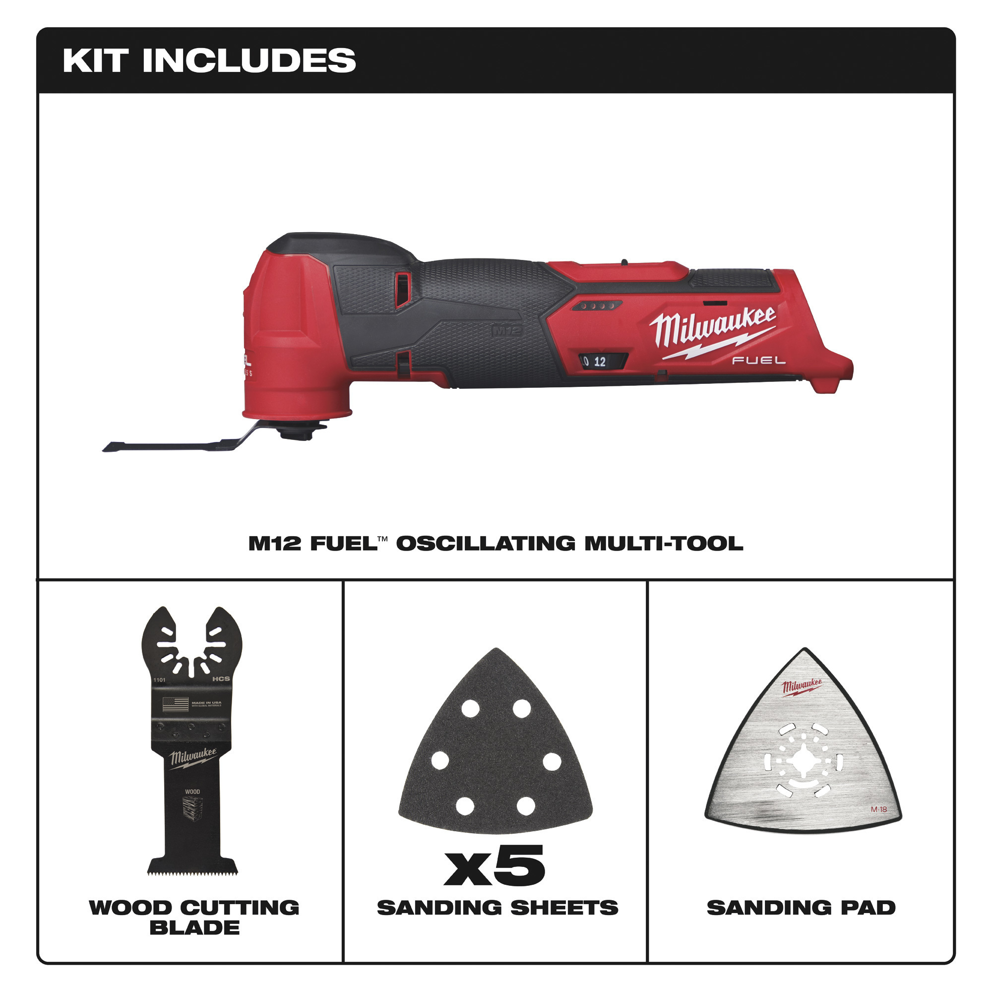 Milwaukee M12 FUEL Cordless Oscillating Multi-Tool — Tool Only