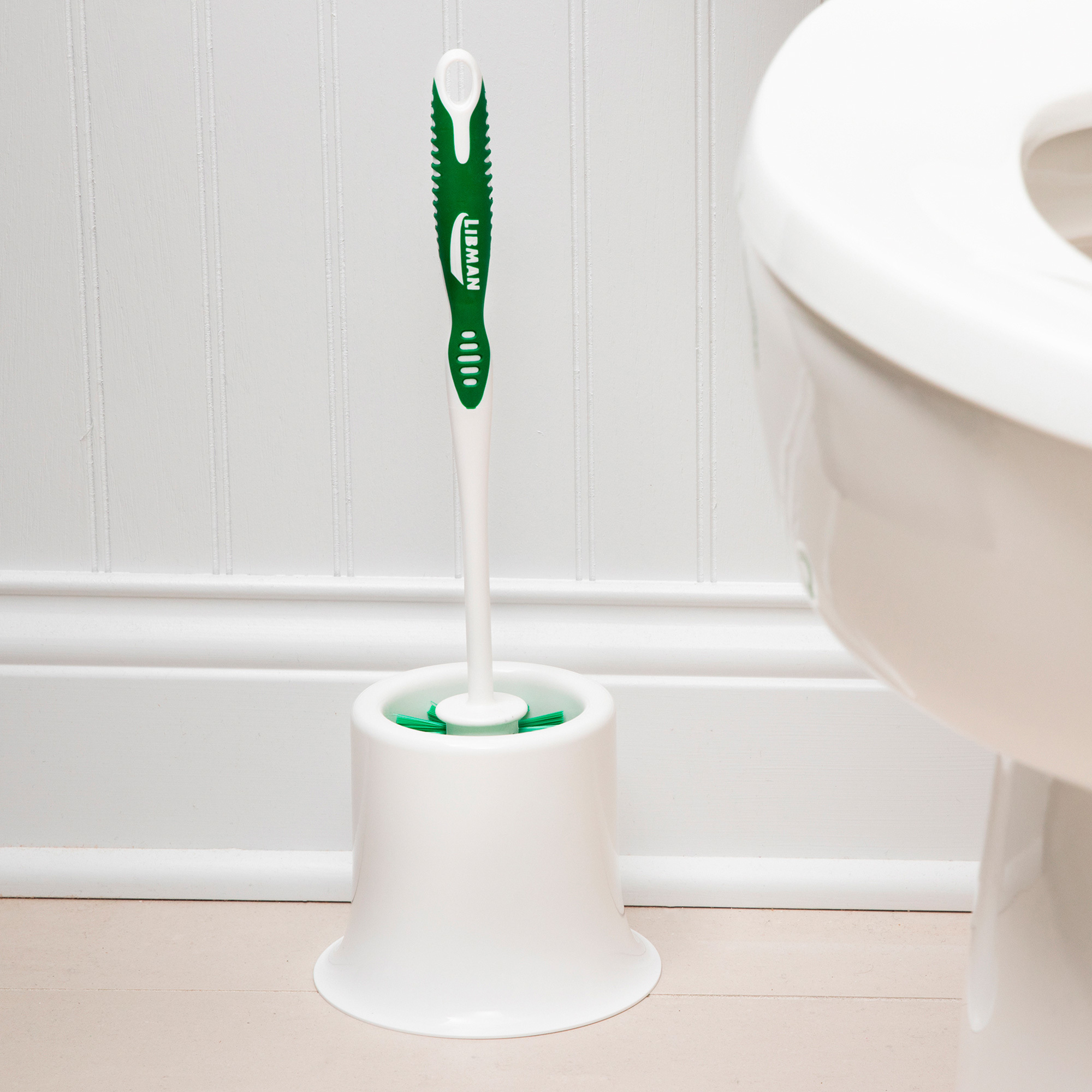 Libman Round Toilet Bowl Brush with Open Caddy — 4Pack Case, 15in.L