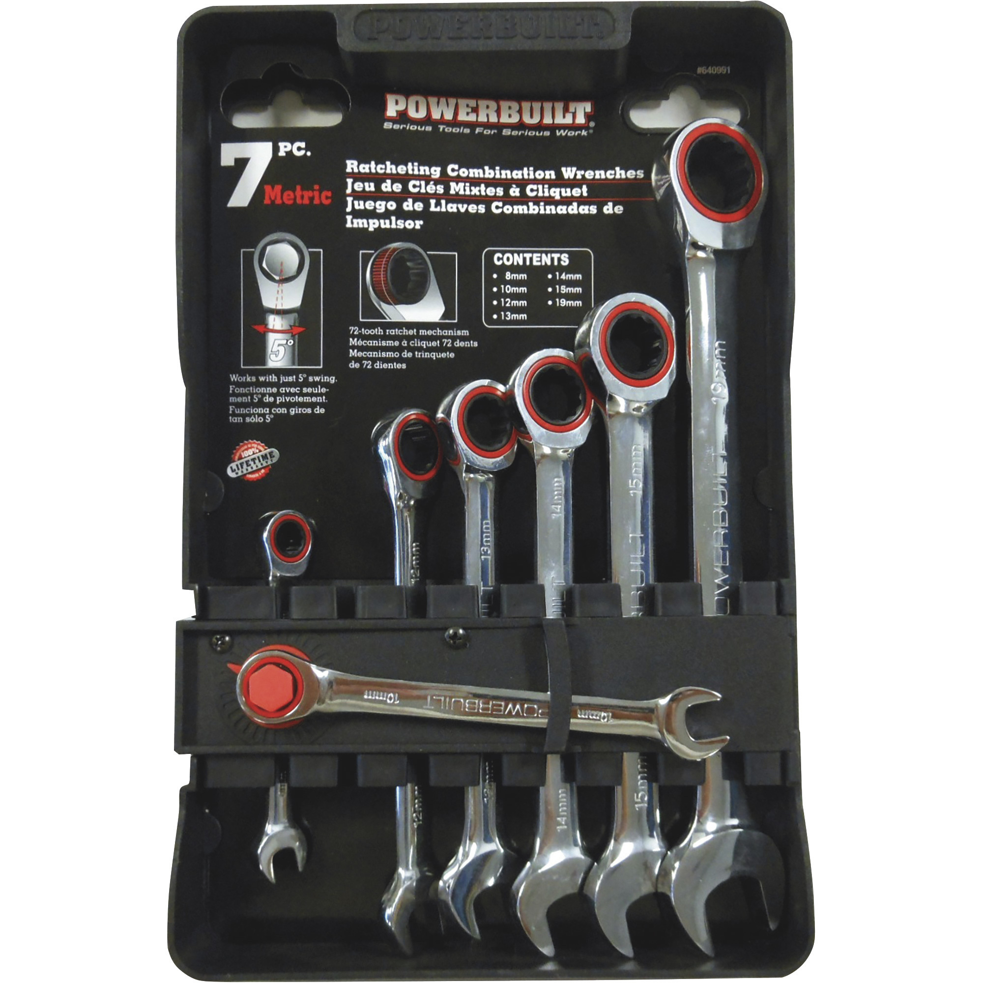 Powerbuilt Ratcheting Combination Wrench Set, 7-Pc., Metric, Model ...