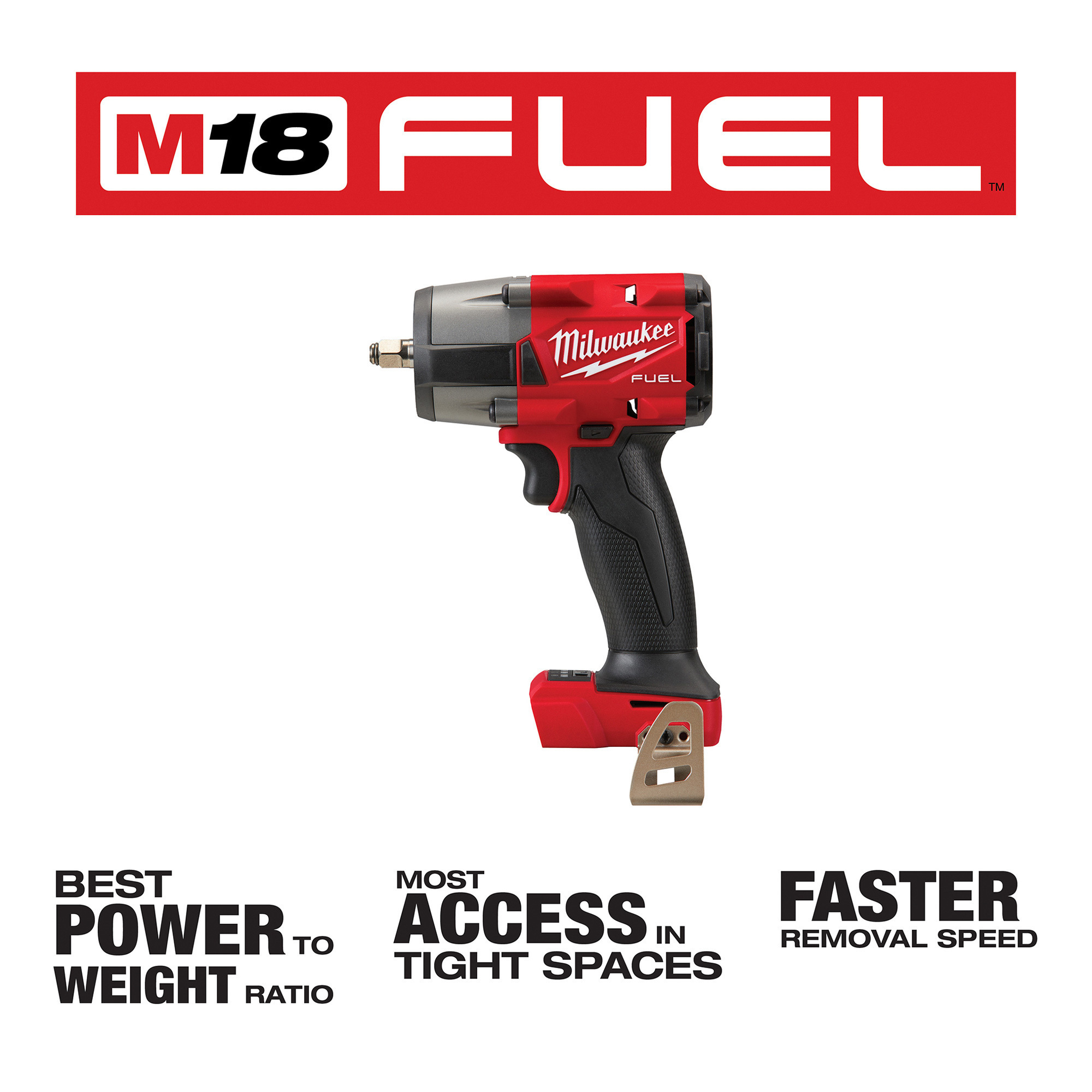 Milwaukee M18 FUEL Mid-Torque Impact Wrench with Friction Ring, Tool Only, 3/8in.  Drive, 600 Ft./Lbs. Torque, Model# 2960-20 Northern Tool