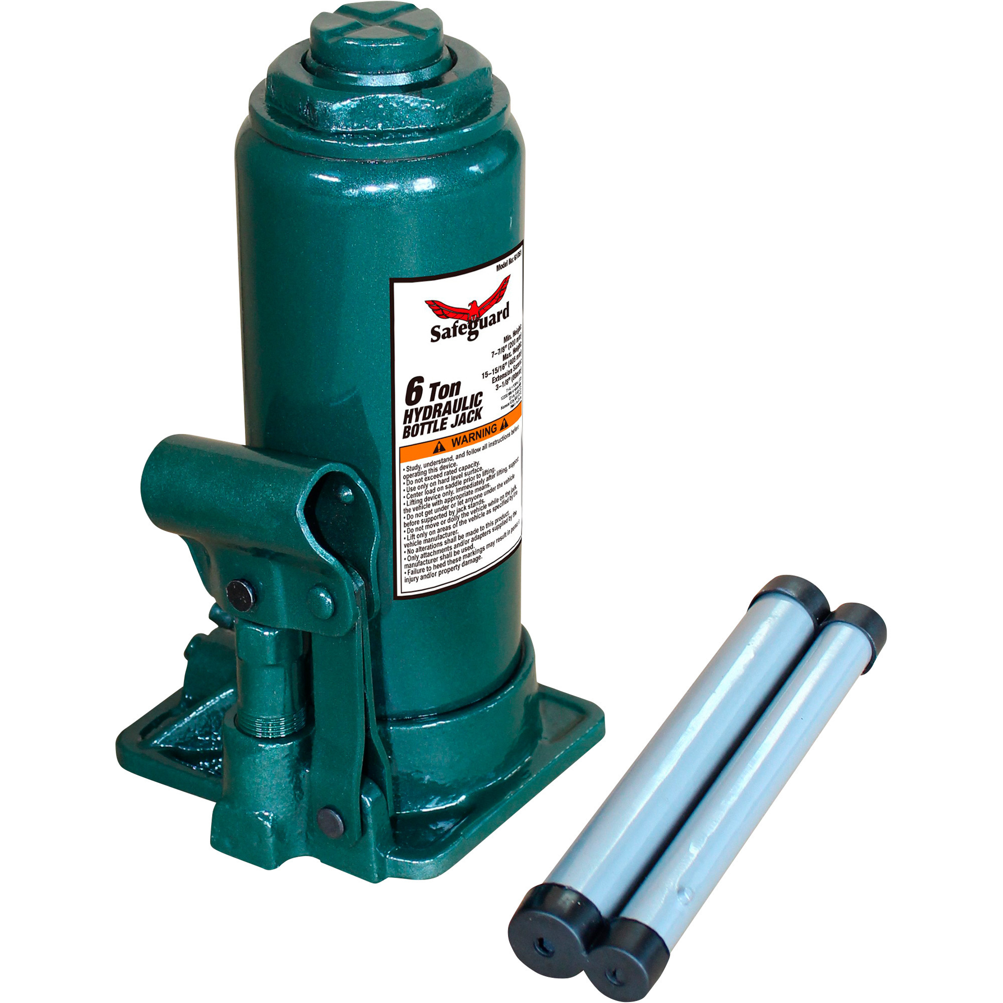 Safeguard 6-Ton Hydraulic Bottle Jack, Model# 61061
