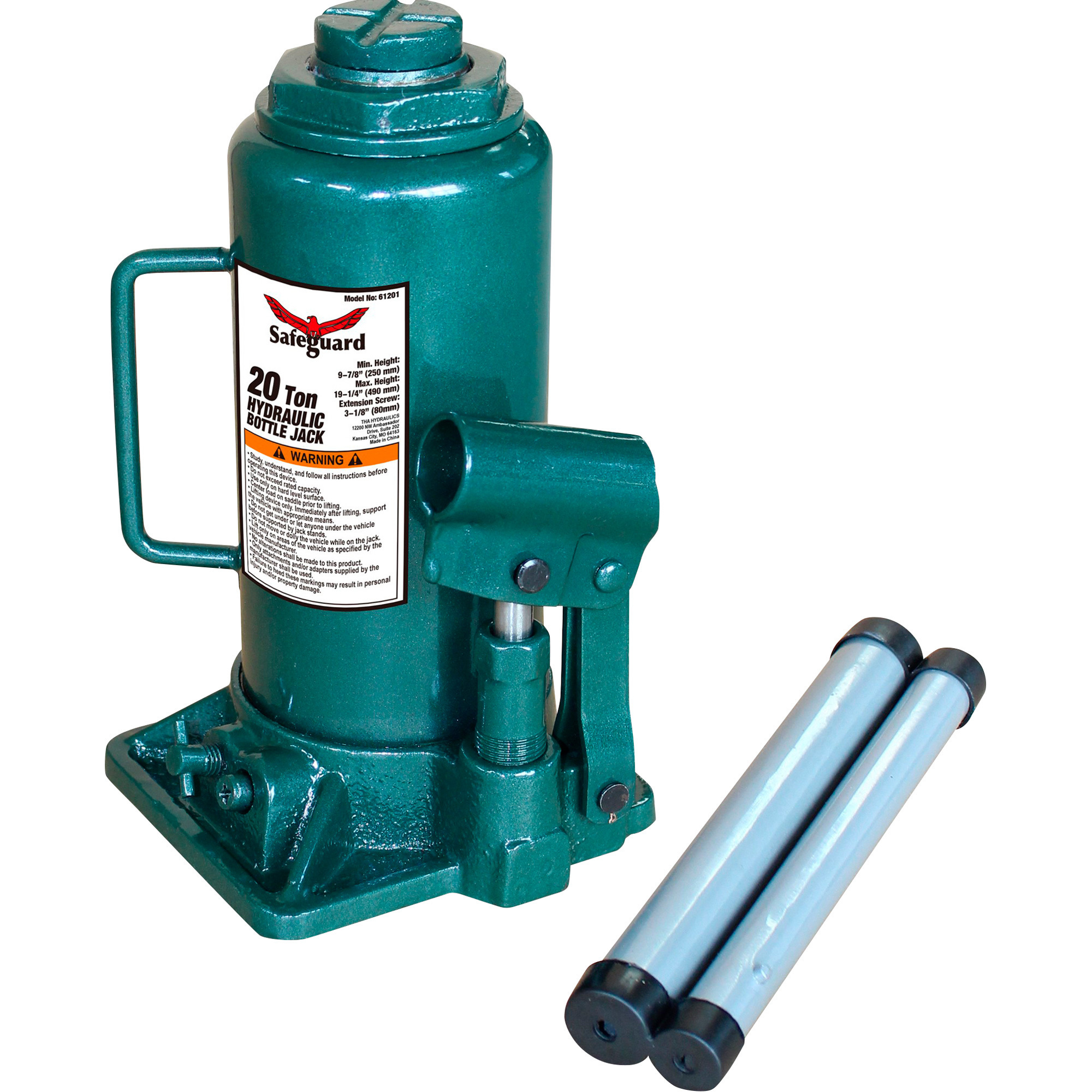 Safeguard 20-Ton Bottle Jack, Model# 61201