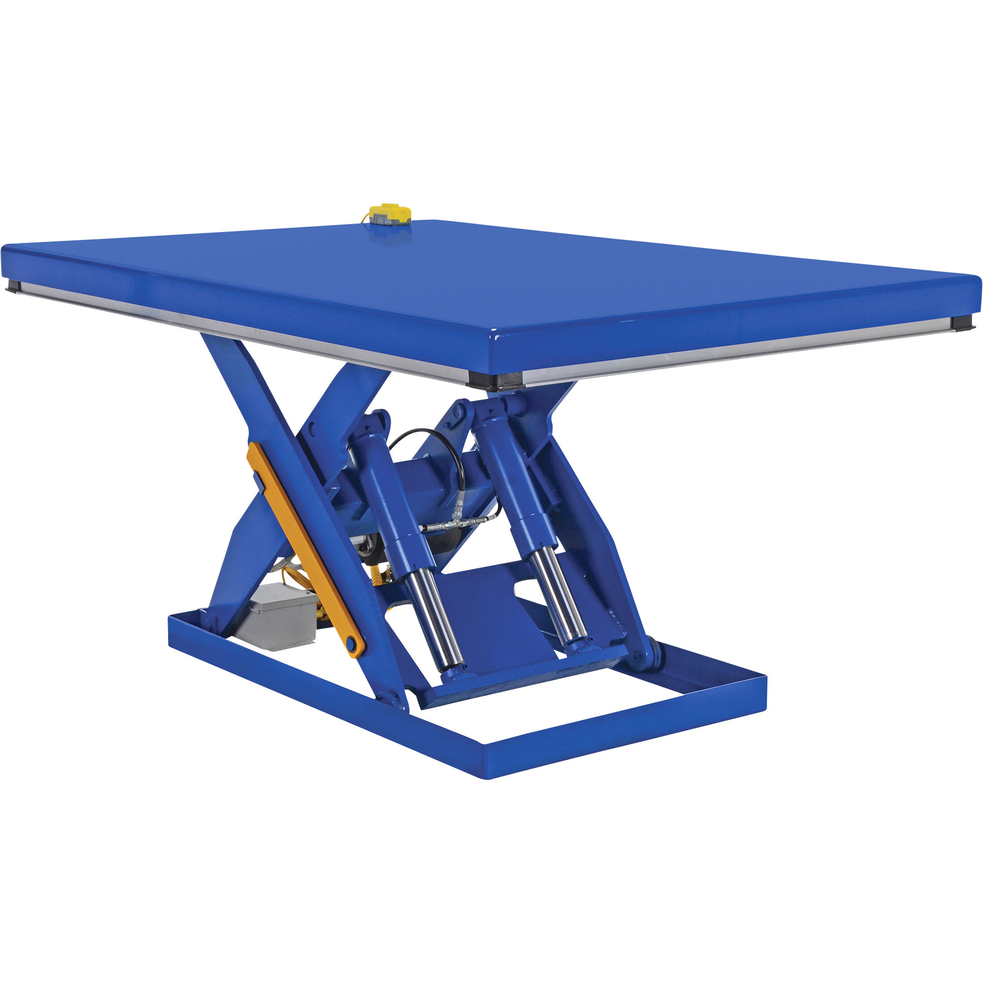 Vestil Hydraulic Lift Table - 4,000-Lb. Capacity, 72in.L x 48in.W, Electric Motor, Blue, Model# EHLT-4872-4-43