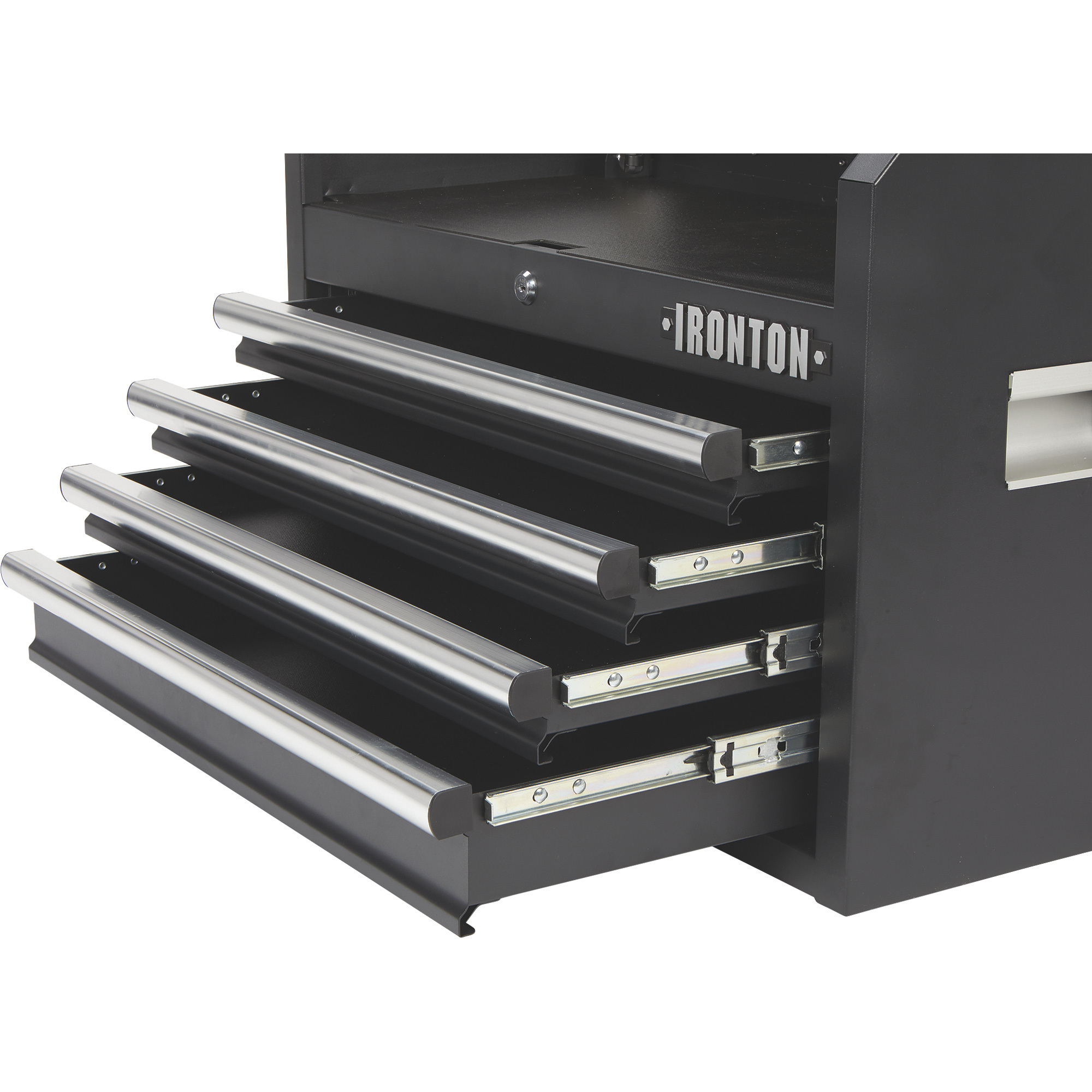 Ironton 26in. 4-Drawer Top Tool Chest, Matte Black, 26in.W x 12in.D x  17in.H