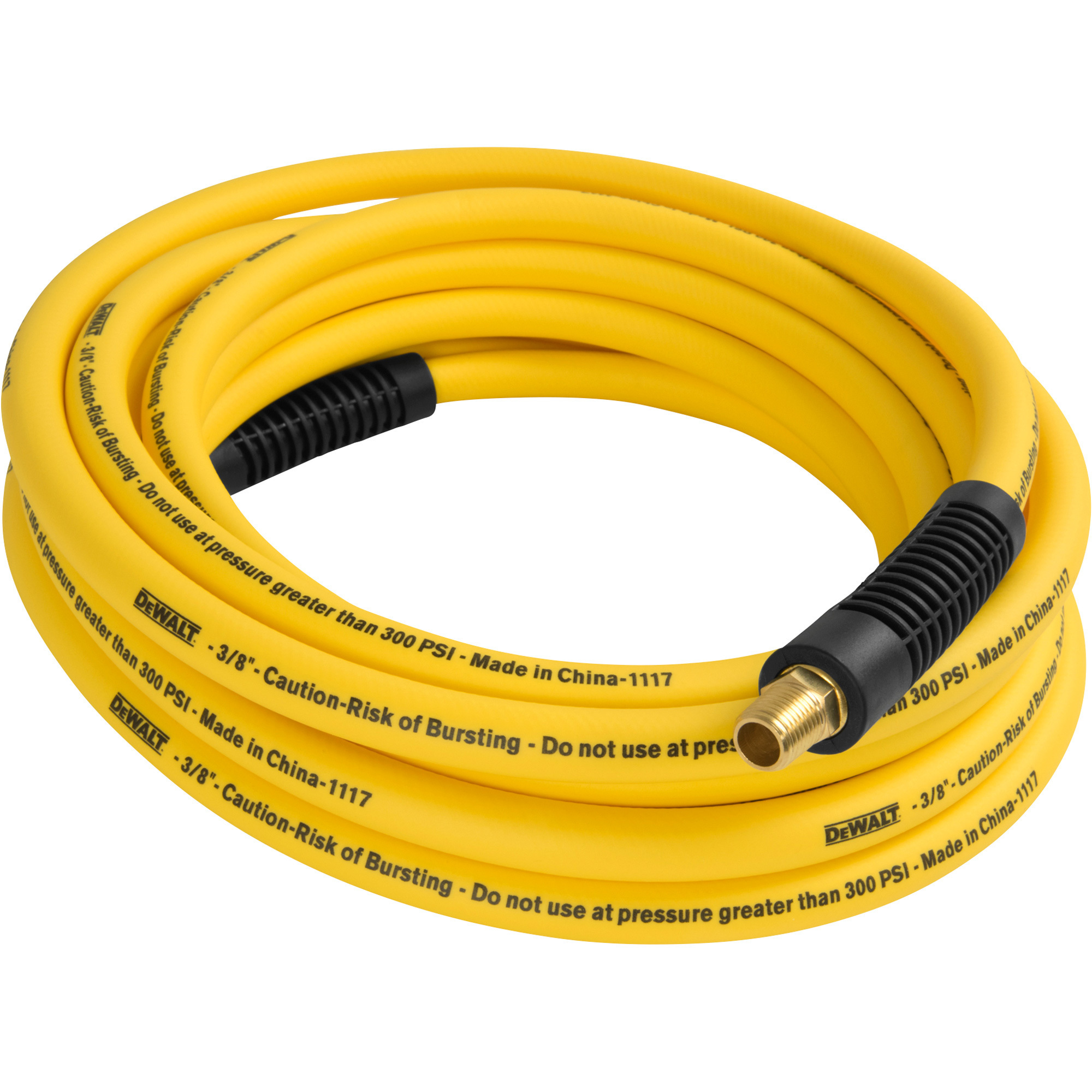 DEWALT Premium Hybrid Air Hose, 3/8in. x 25ft., 300 PSI, Yellow, Model# DXCM012-0204