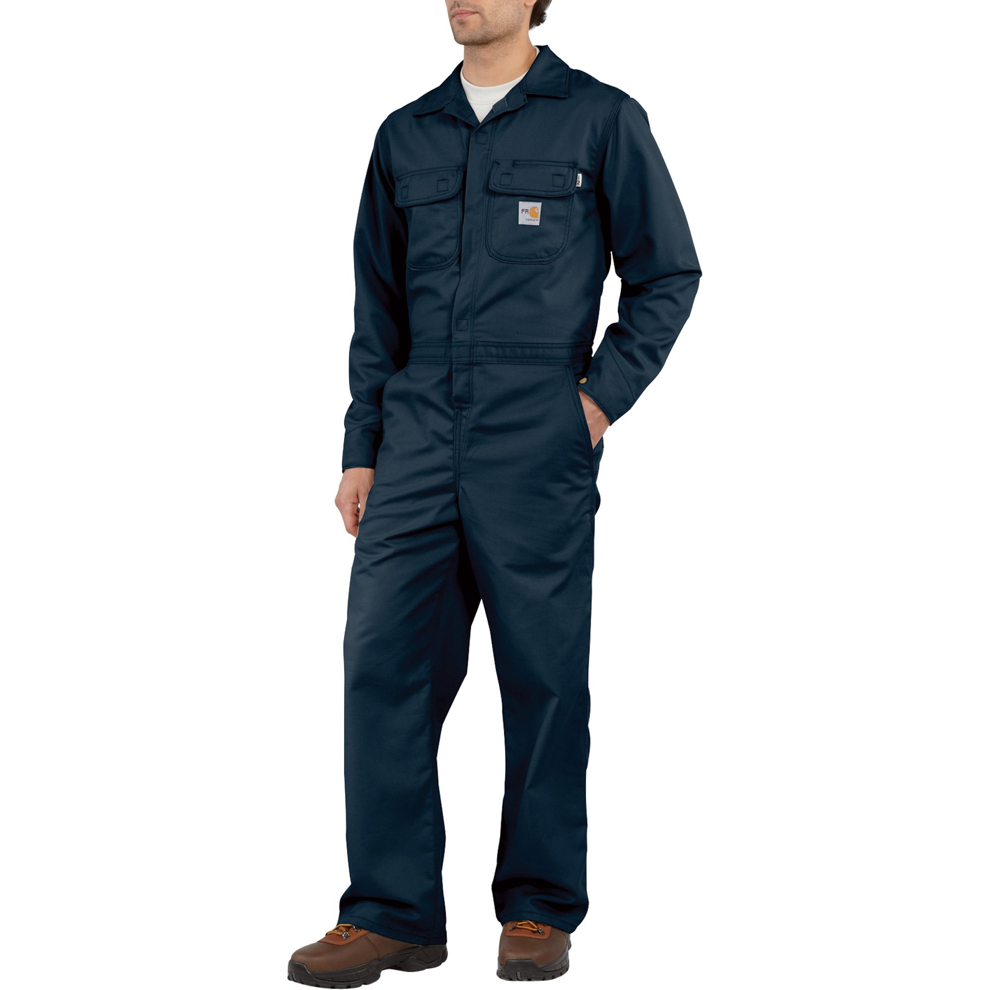 Carhartt Flame-Resistant Twill Unlined Coverall — Dark Navy, 54in