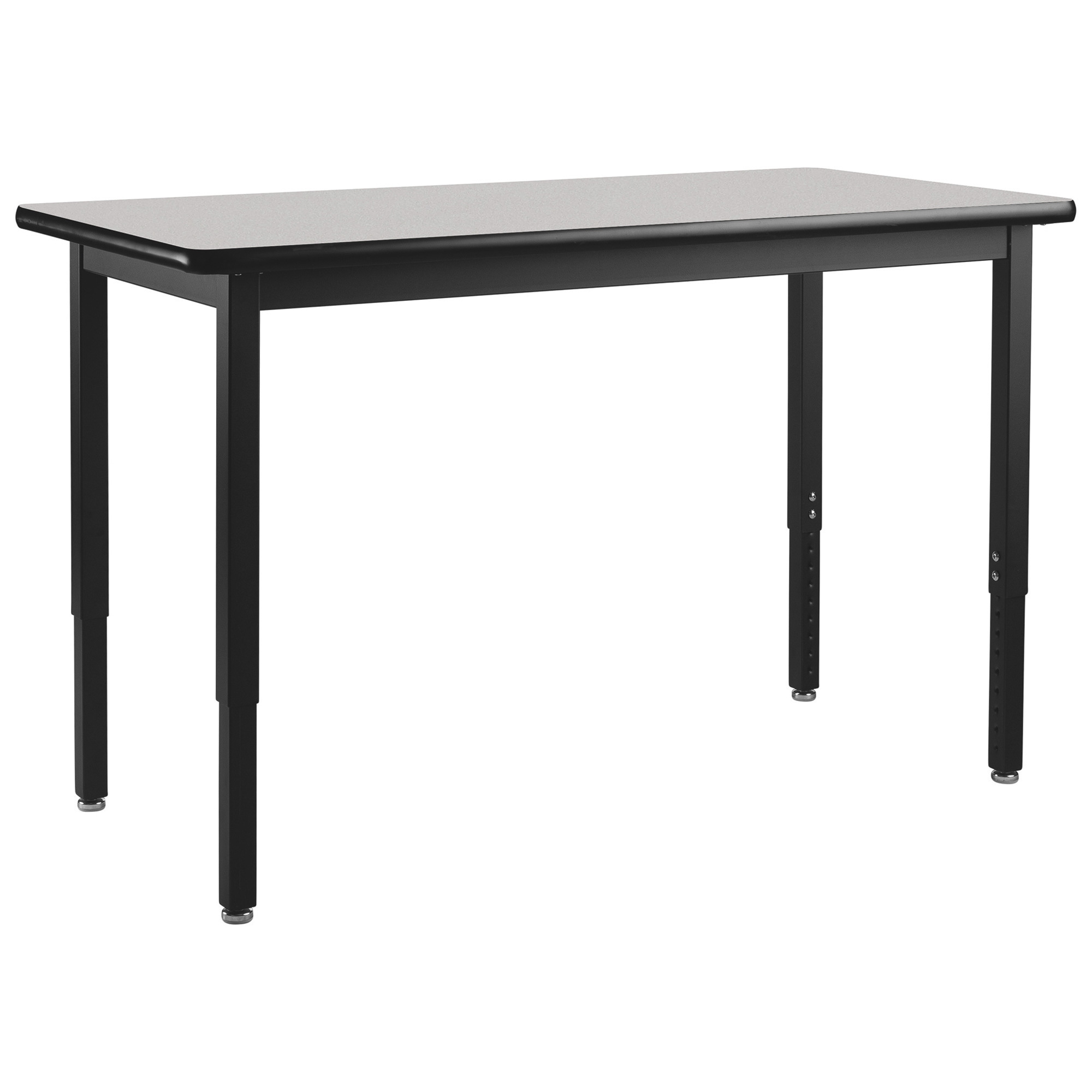 National Public Seating Corp. Heavy-Duty Adjustable Height Table, High Pressure Gray Laminate, 30in.W x 72in.L x 22 1/4in. to 37 1/4in.H, Model# HDT3-3072HGY