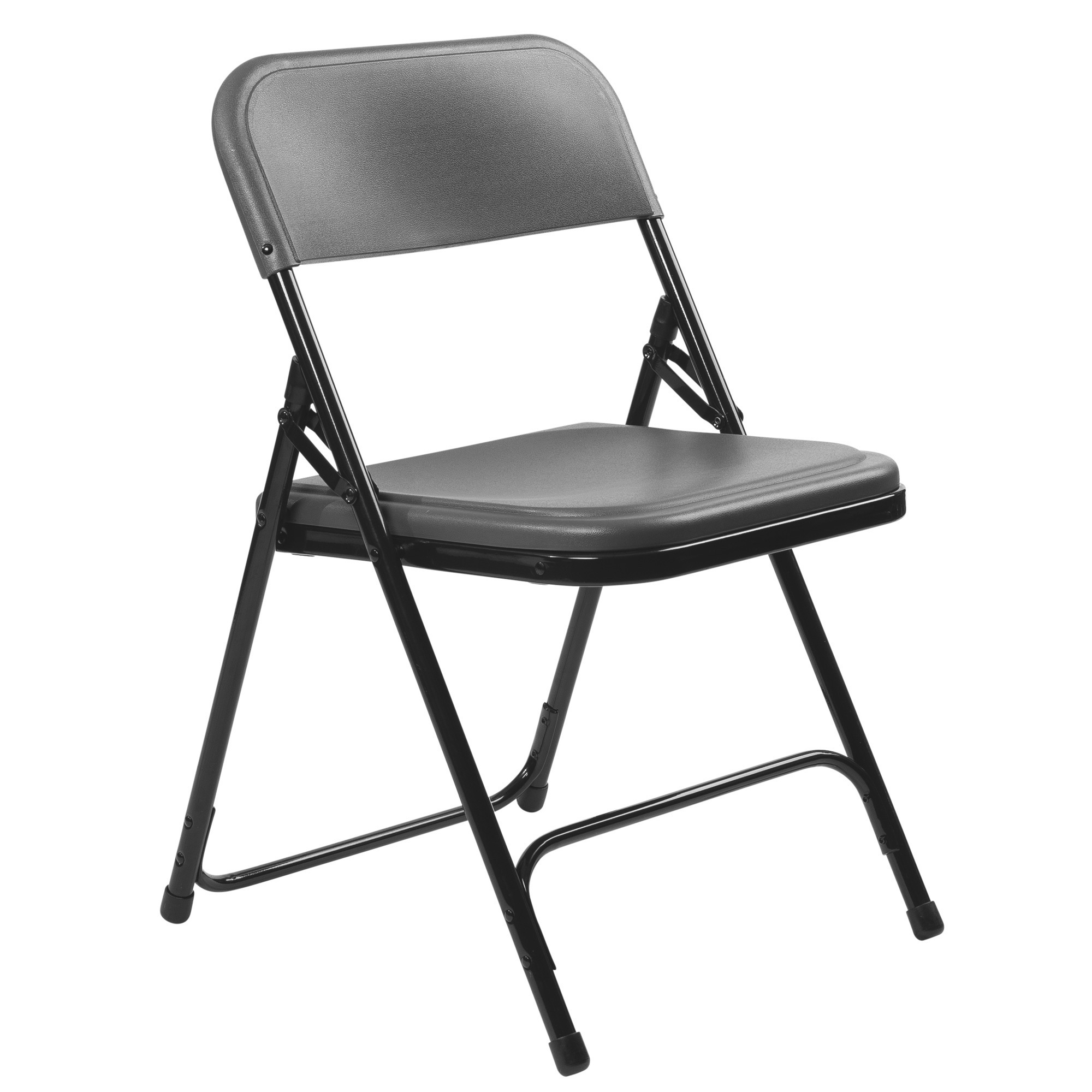 National Public Seating 800 Series Folding Chairs, 4-Pk., Charcoal Slate/Black, Model# 820