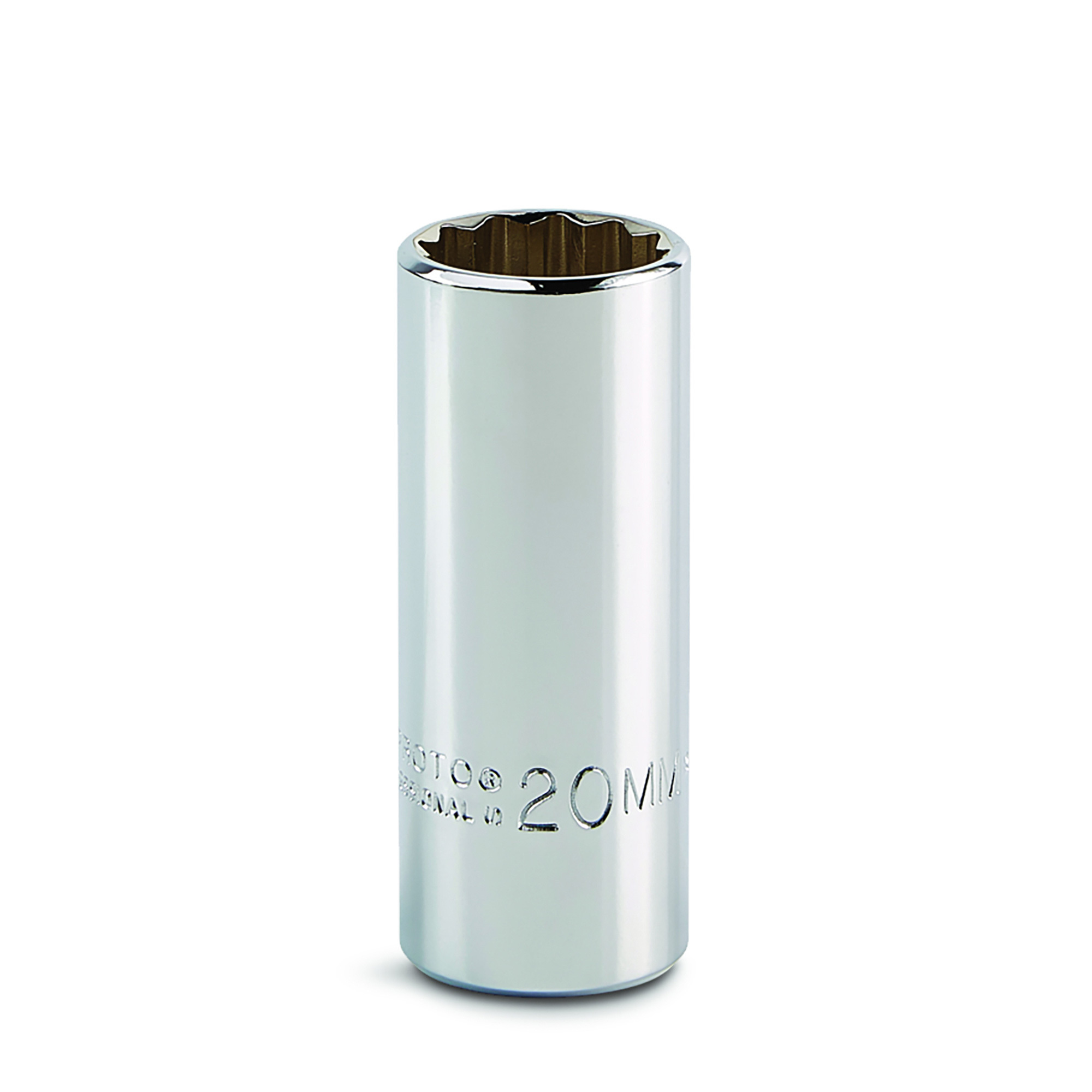 Proto 3/8in. Drive Deep Metric 12 Point Socket, 20mm, Model# J5020M