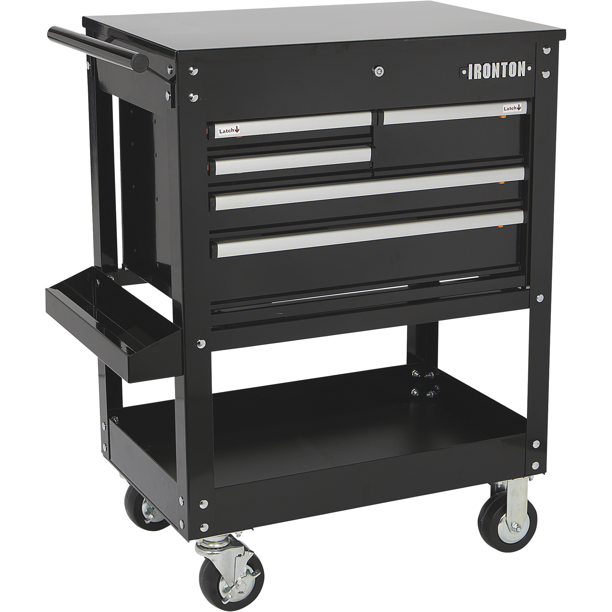 Ironton 30in. 5-Drawer Mechanic's Tool Cart, 33-7/8in.L x 17-5/8in