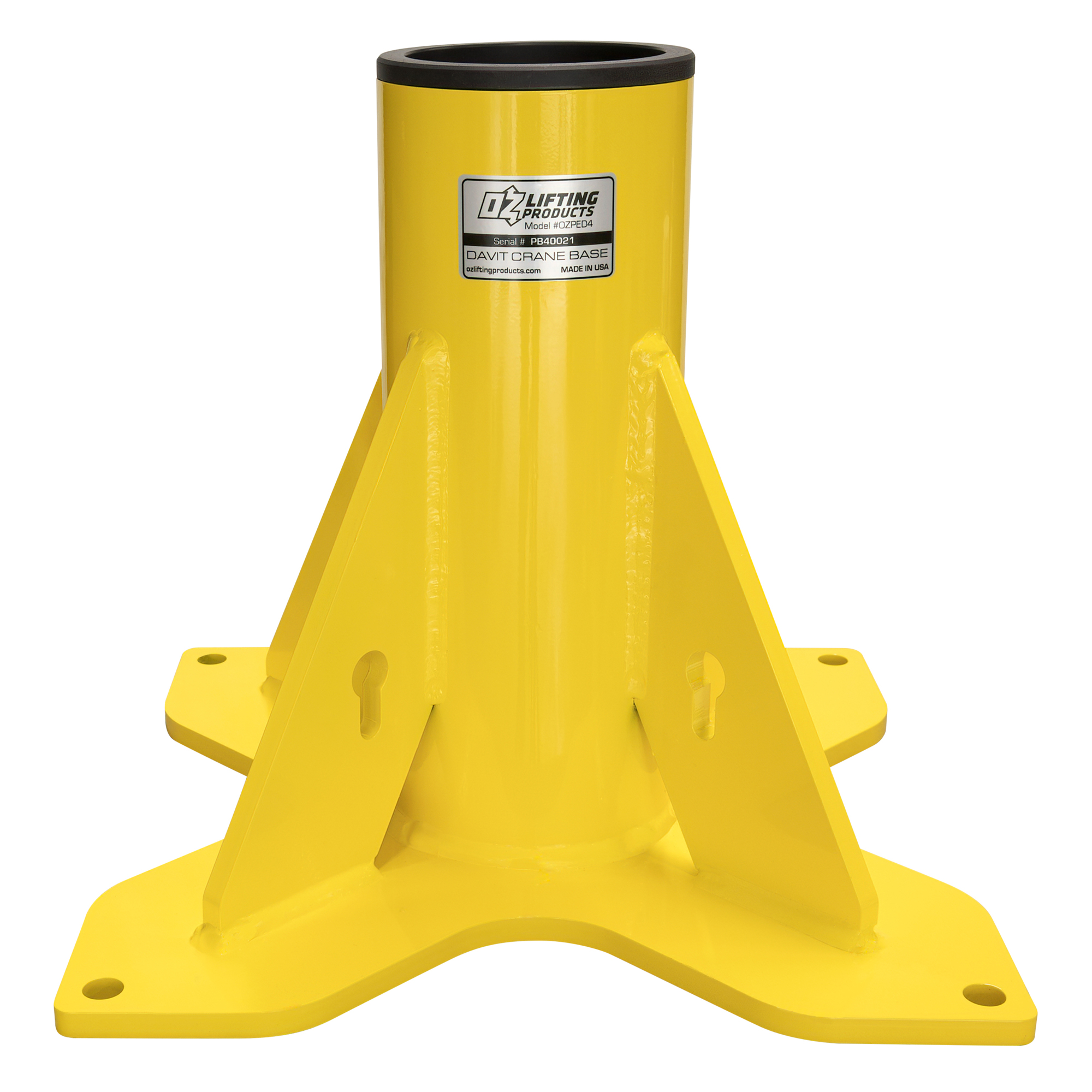 OZ Lifting Products Pedestal Base for OZ Tele-Pro and Steel Davit Cranes, Model# OZPED4