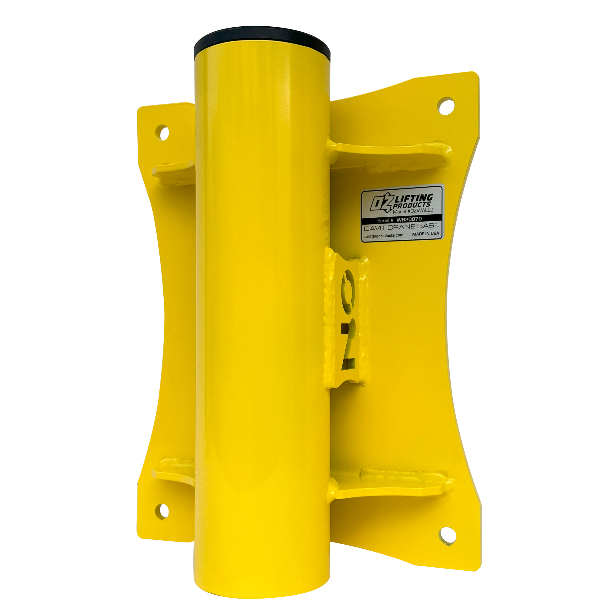 OZ Lifting Products Wall Mount Base for OZ Steel and OZ CompOZite Elite Series of Davit Cranes, Model# OZWALL2