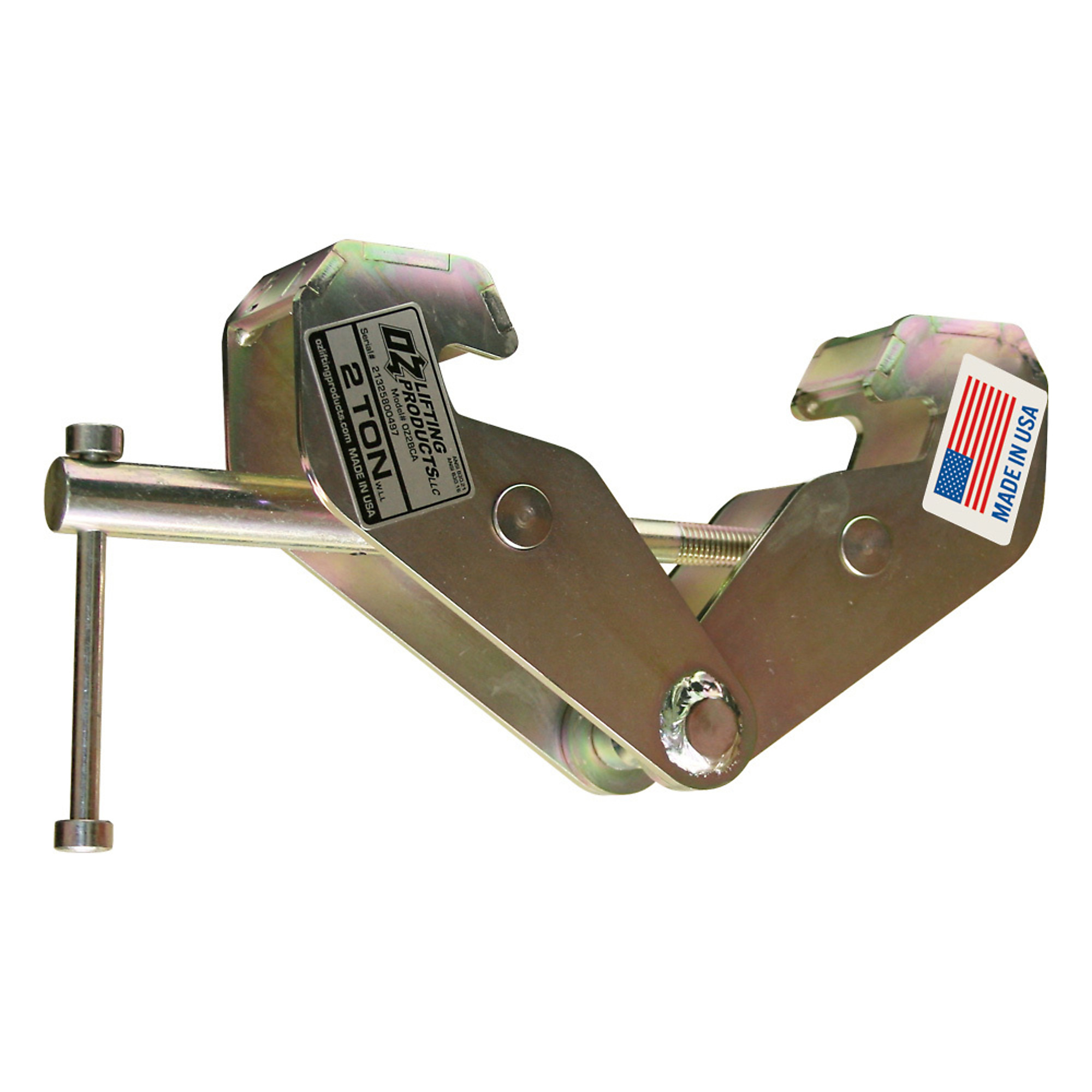 OZ Lifting Products Fully Welded Beam Clamp, 2-Ton Capacity, Model# OZ2BCA