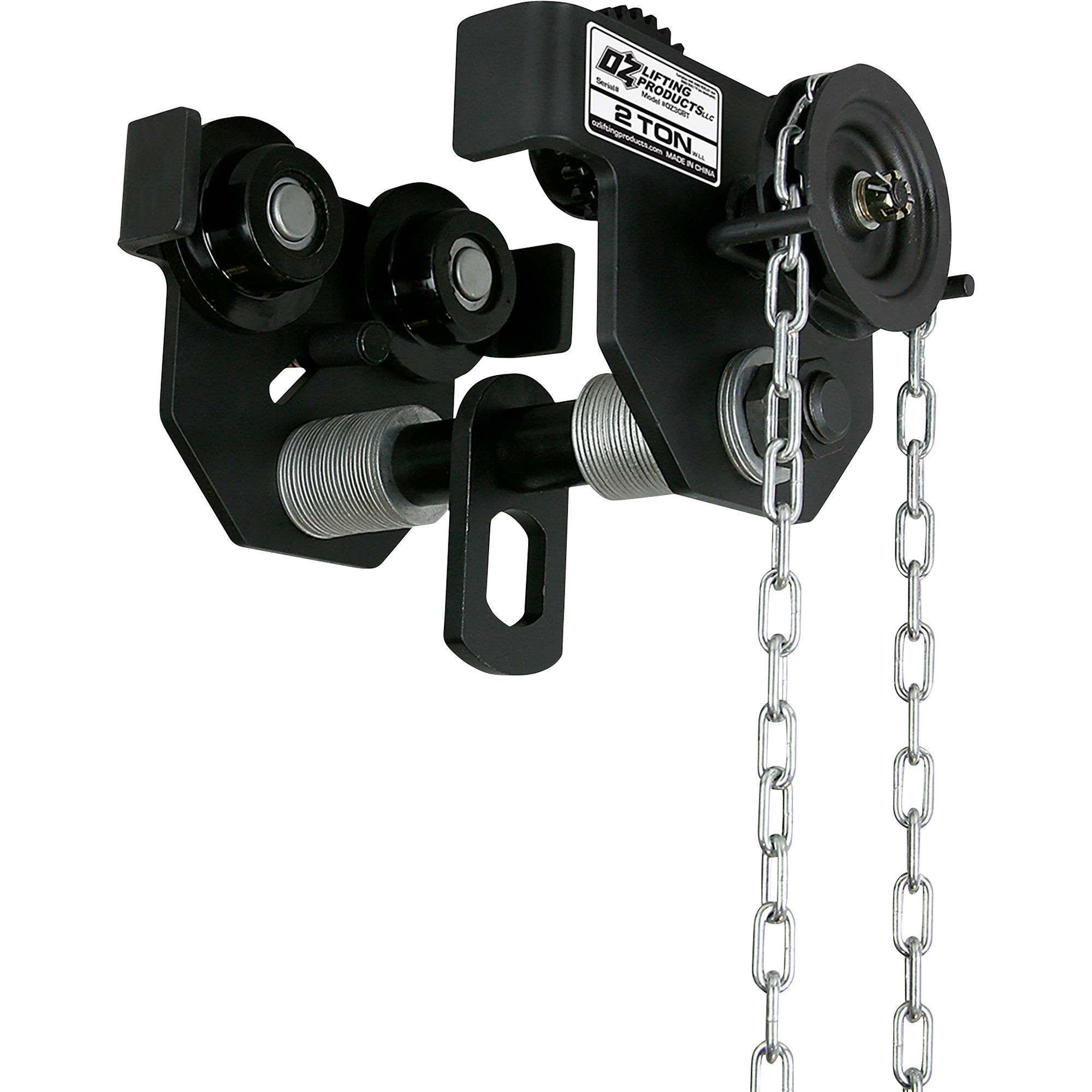OZ Lifting Products Geared Beam Trolley, 2-Ton Capacity, Model# OZ2GBT