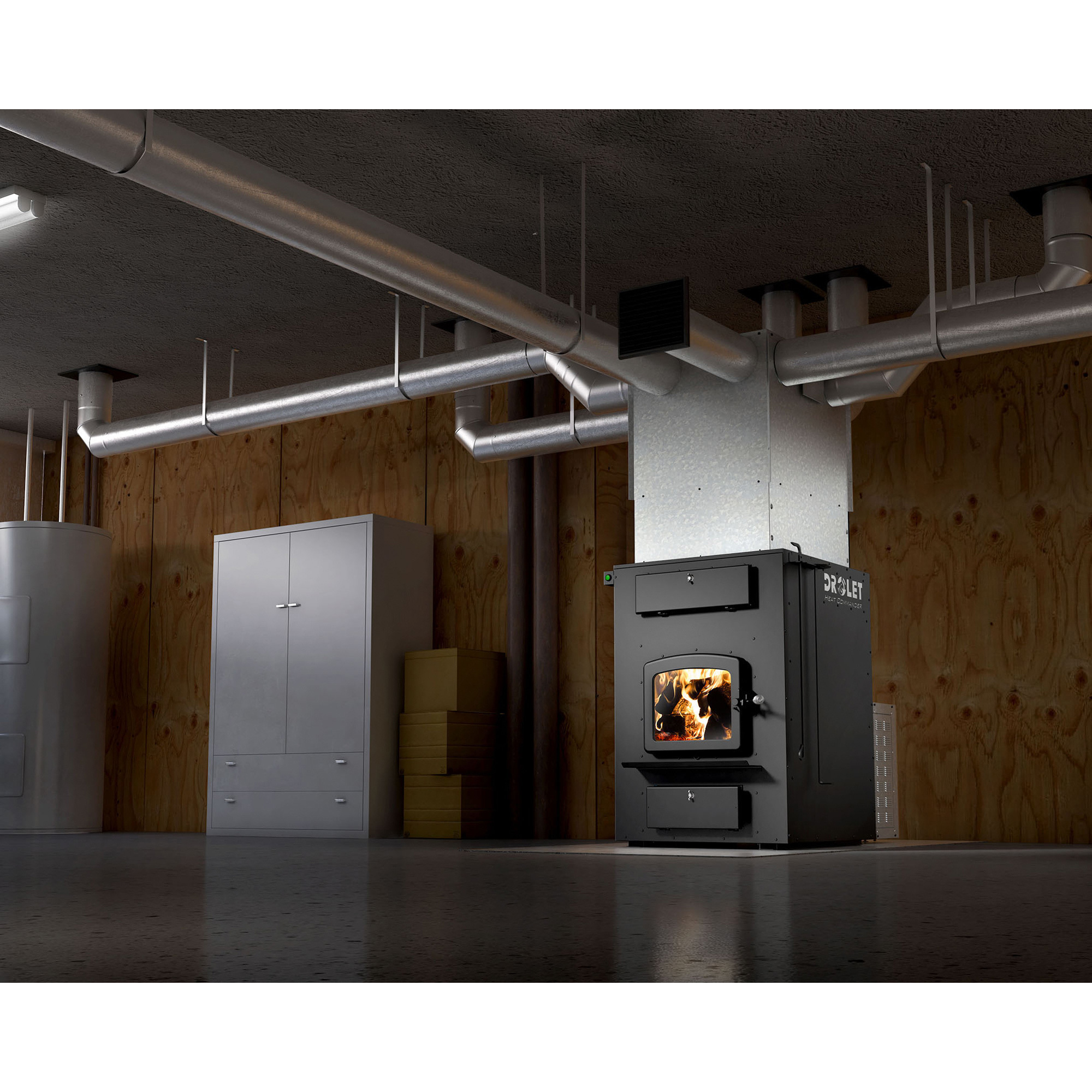 Drolet Heat Commander Wood Furnace - 310,000 BTU, EPA Certified