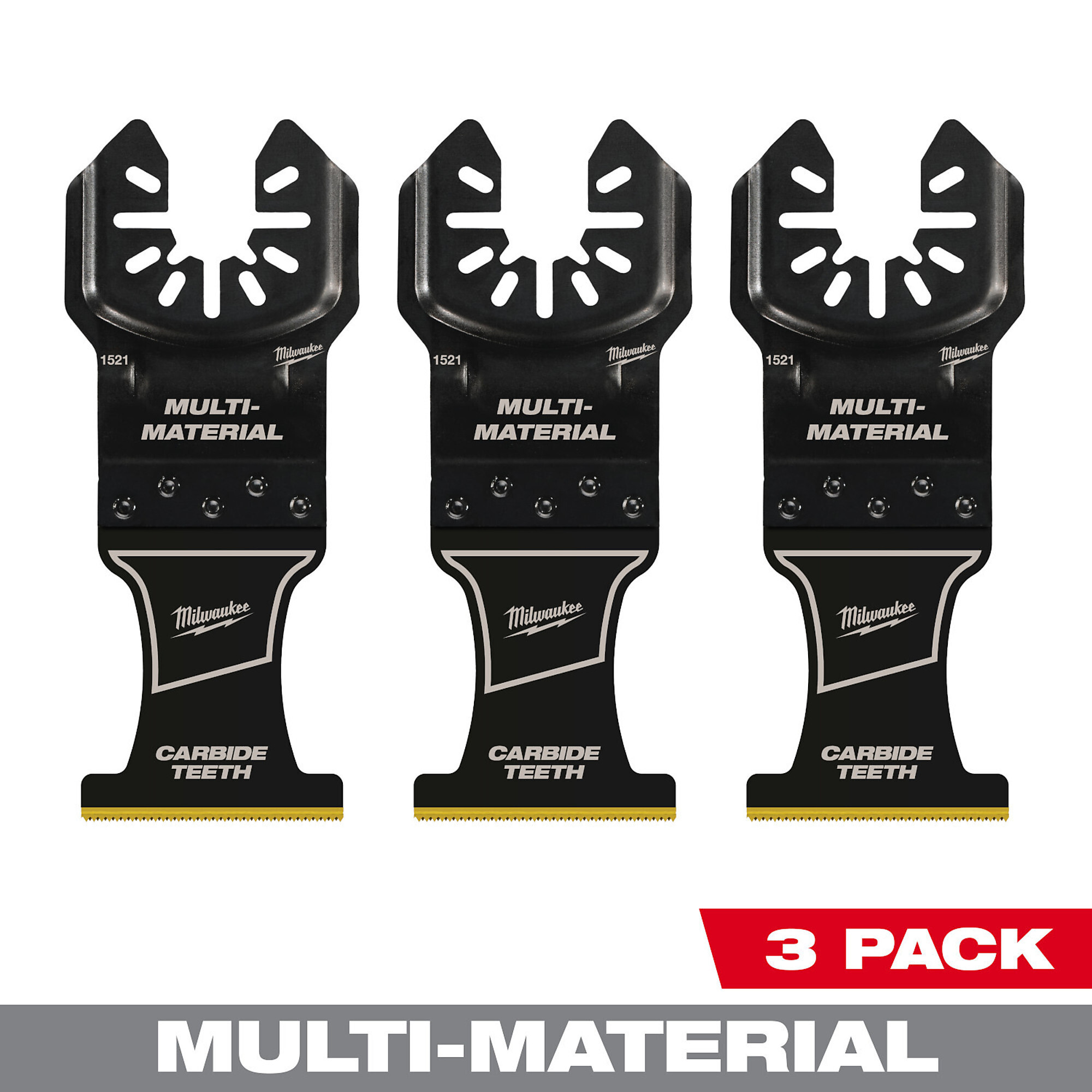 Milwaukee Universal Fit Open-Lok High Carbon Steel Wood Oscillating Multi-Tool Blades, 3-Piece, Model# 49-25-1103