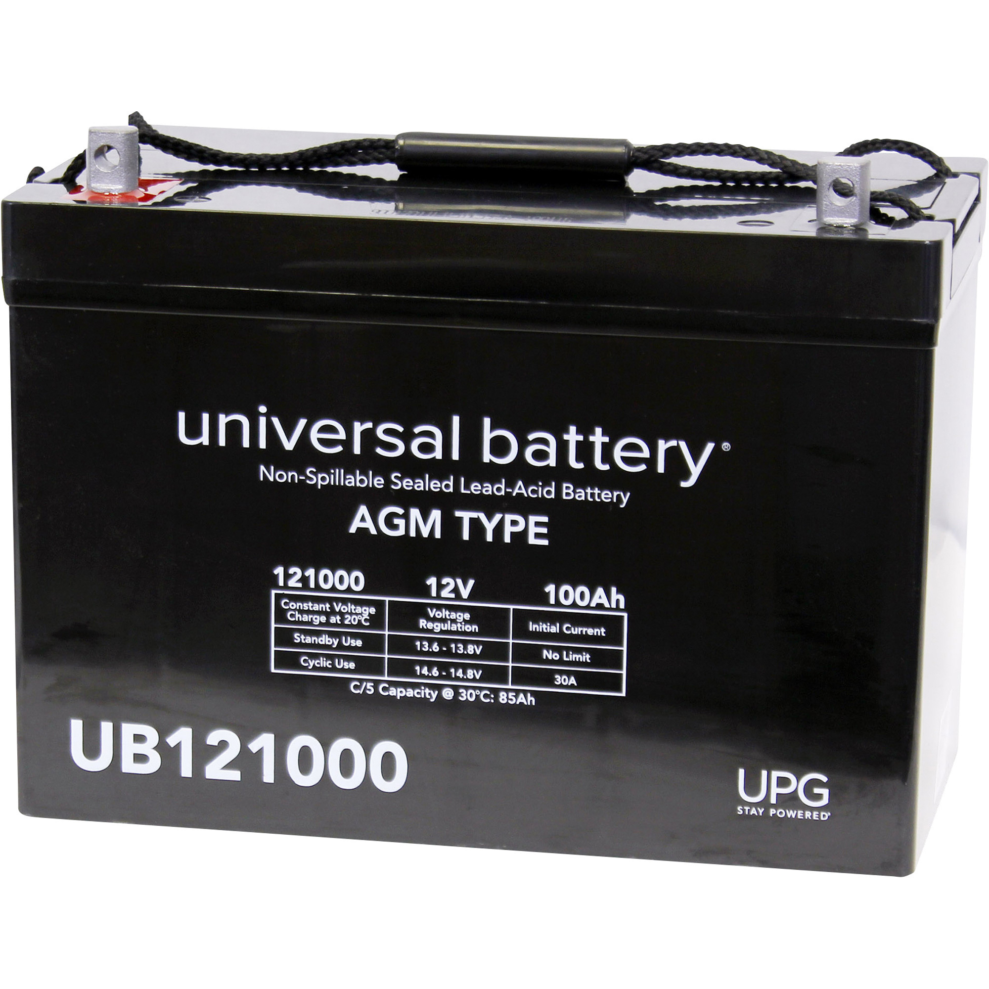 UPG Universal Sealed Lead-Acid Battery, AGM-type, 12V, 100 Amps, Group 27,  Model# UB121000
