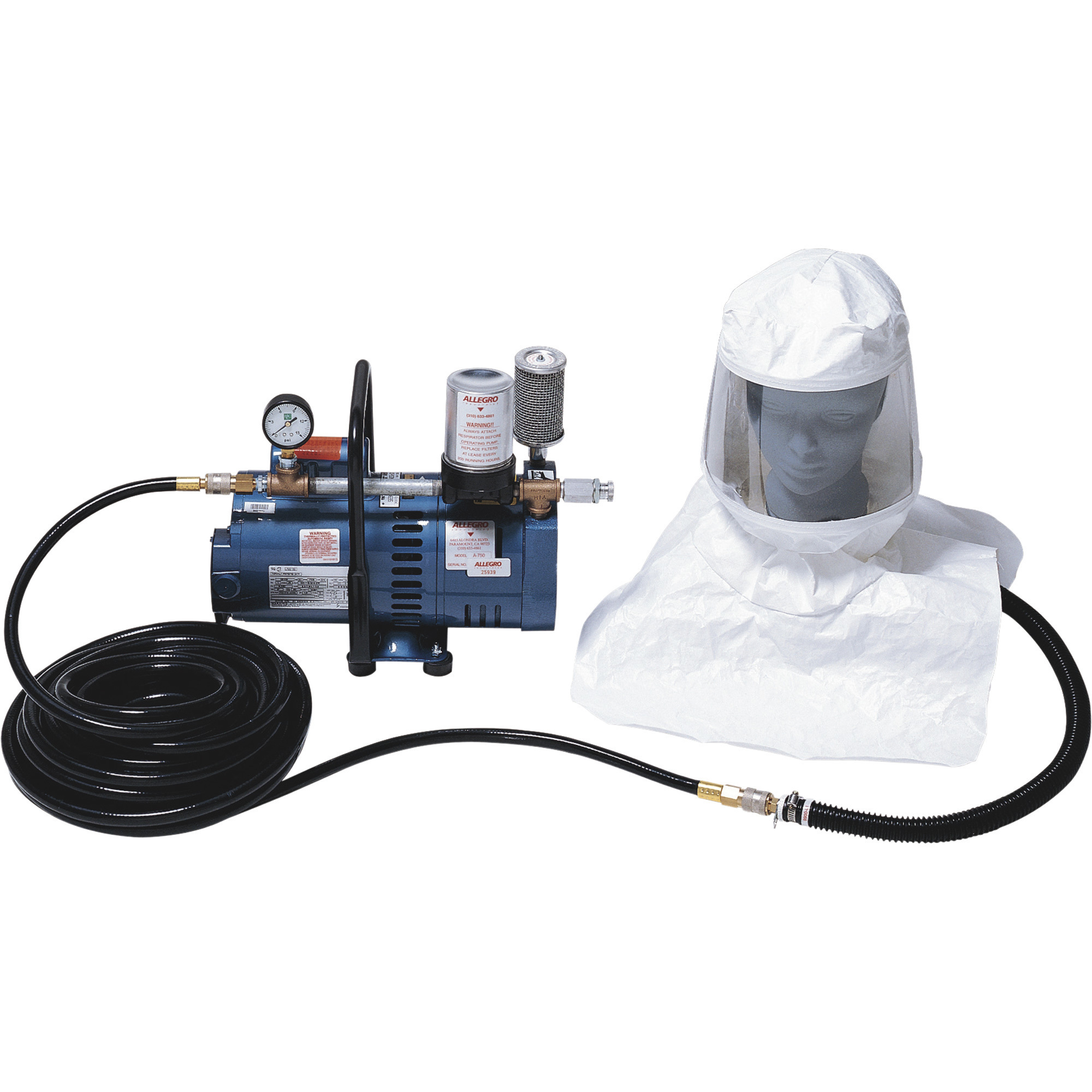 Allegro One Worker Tyvek Hood System, One Pump, One 50in. Breathing Air Hose, Model# 9220-01