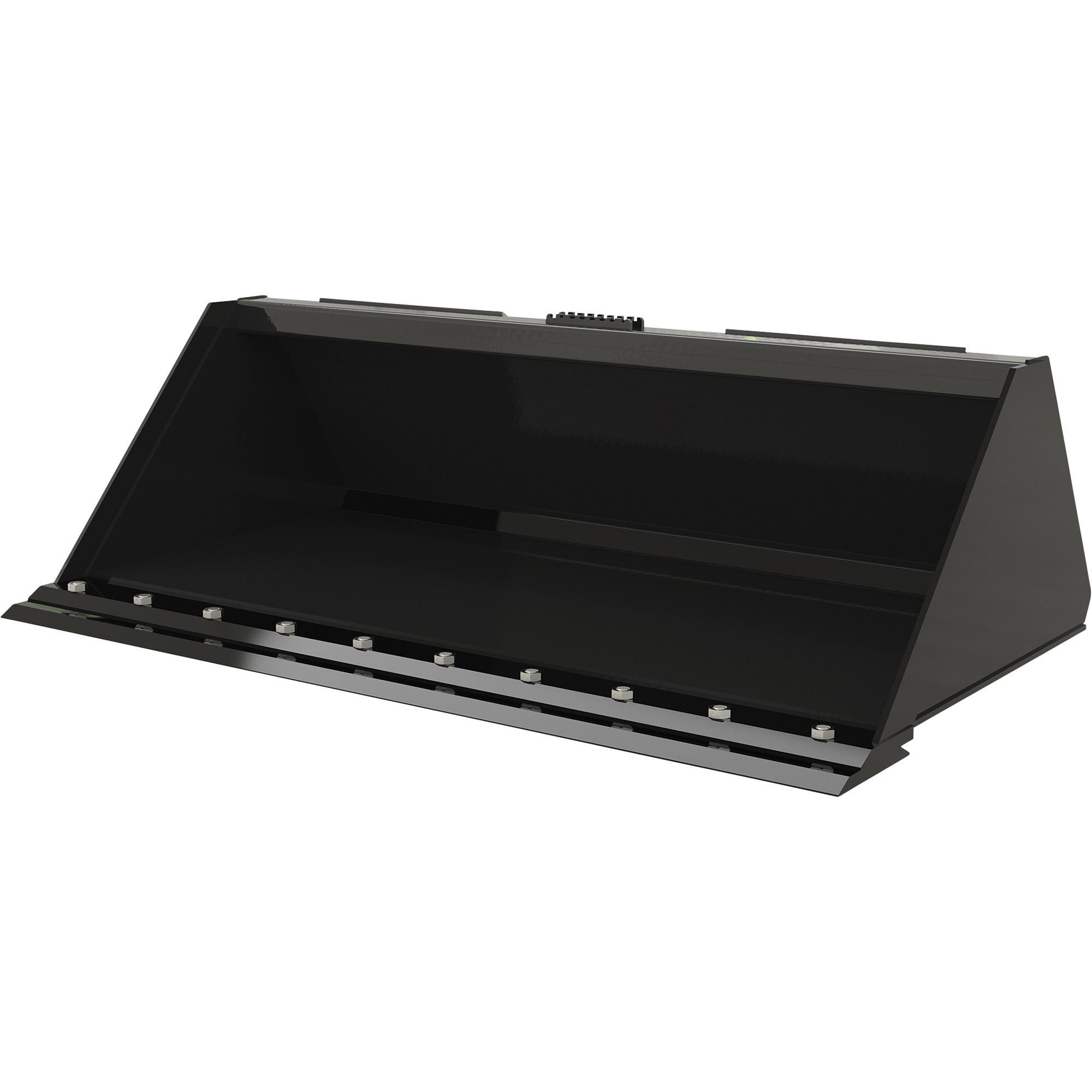 Vestil Low-Profile Skid Steer Bucket - 37.25in.L x 60in.W x 19.25in.H, All-Welded Steel, Anti-Slip Step Plate, Model# EA-SKSB-60-LPX