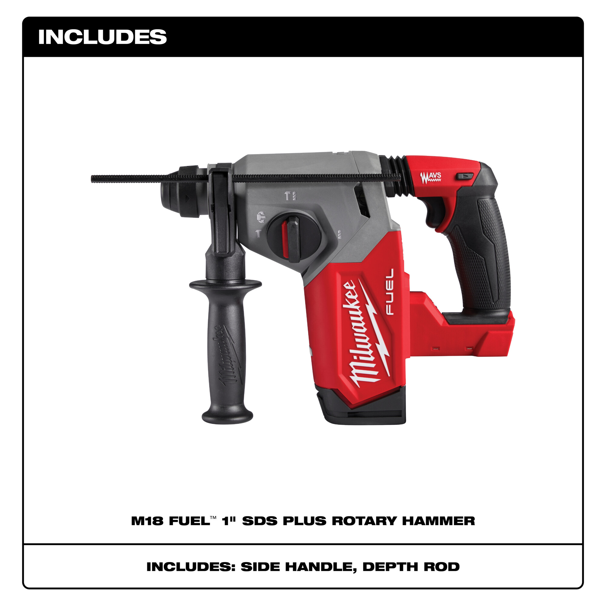 Milwaukee M18 FUEL SDS Plus Rotary Hammer, Tool Only, 1in. Chuck, 2 Ft