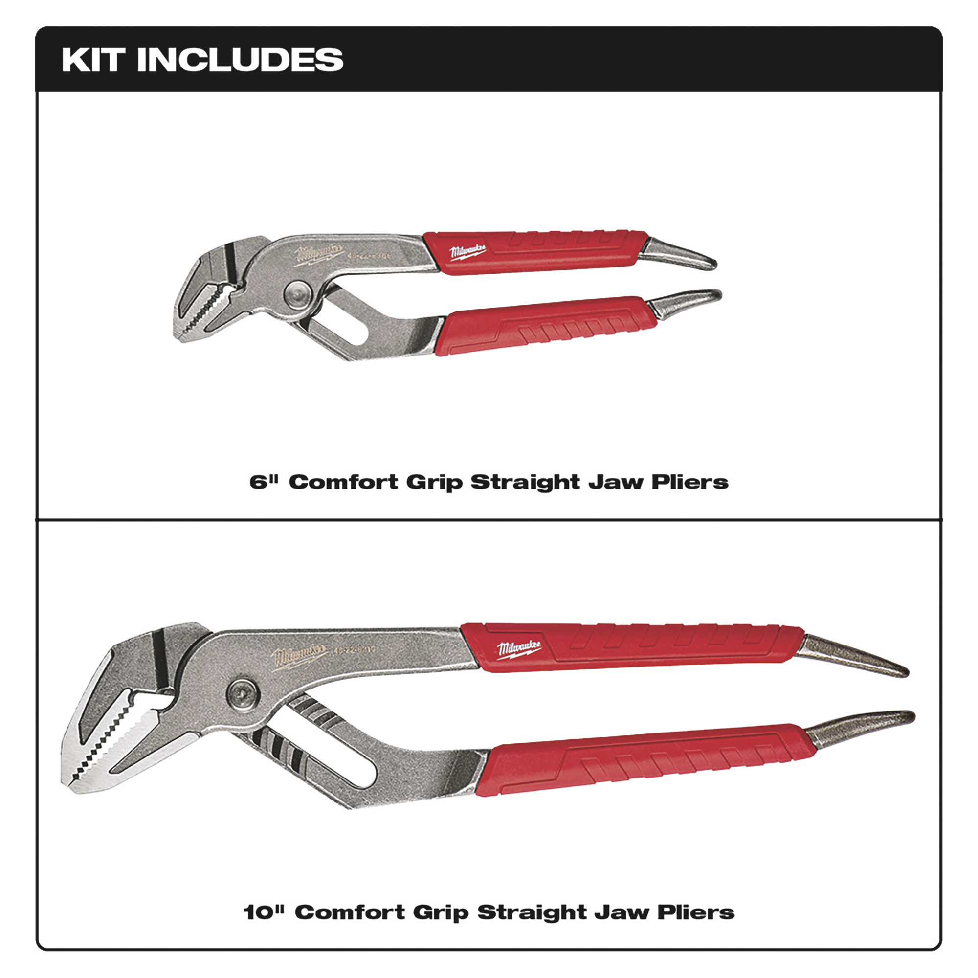 Milwaukee PUNCH Straight-Jaw Pliers — 2-Pk, and Model#  48-22-6330 Northern Tool