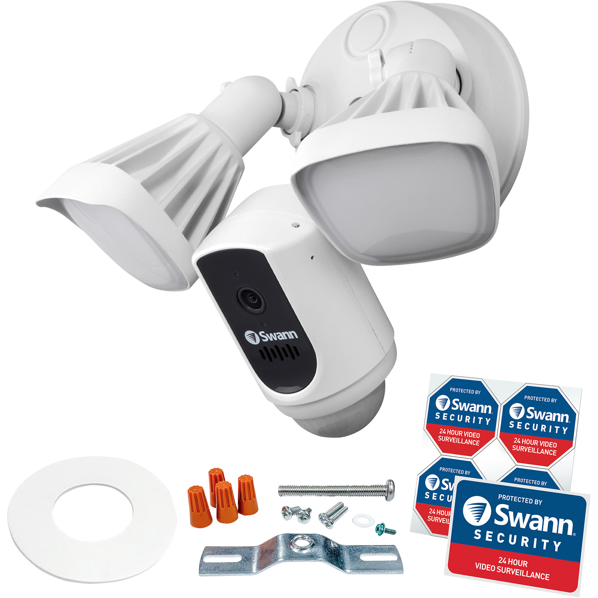 Swann Communications Floodlight Security Camera — 2400 Lumens, White