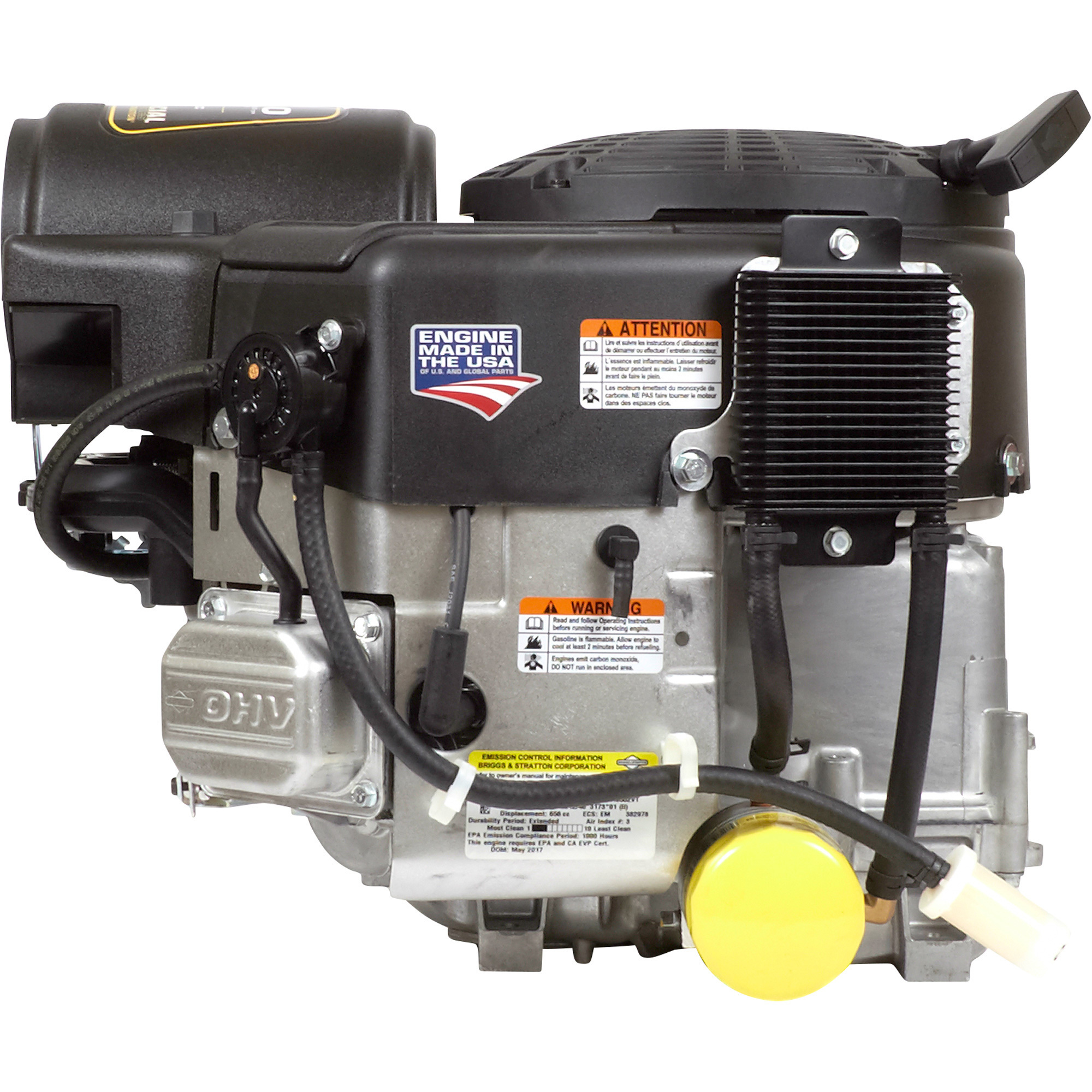 Briggs & Stratton Commercial Turf Series Twin Cylinder OHV Vertical Shaft  Engine, 20HP, 1in. x 3 5/32in. Shaft, Model# 40T876-0009-G1