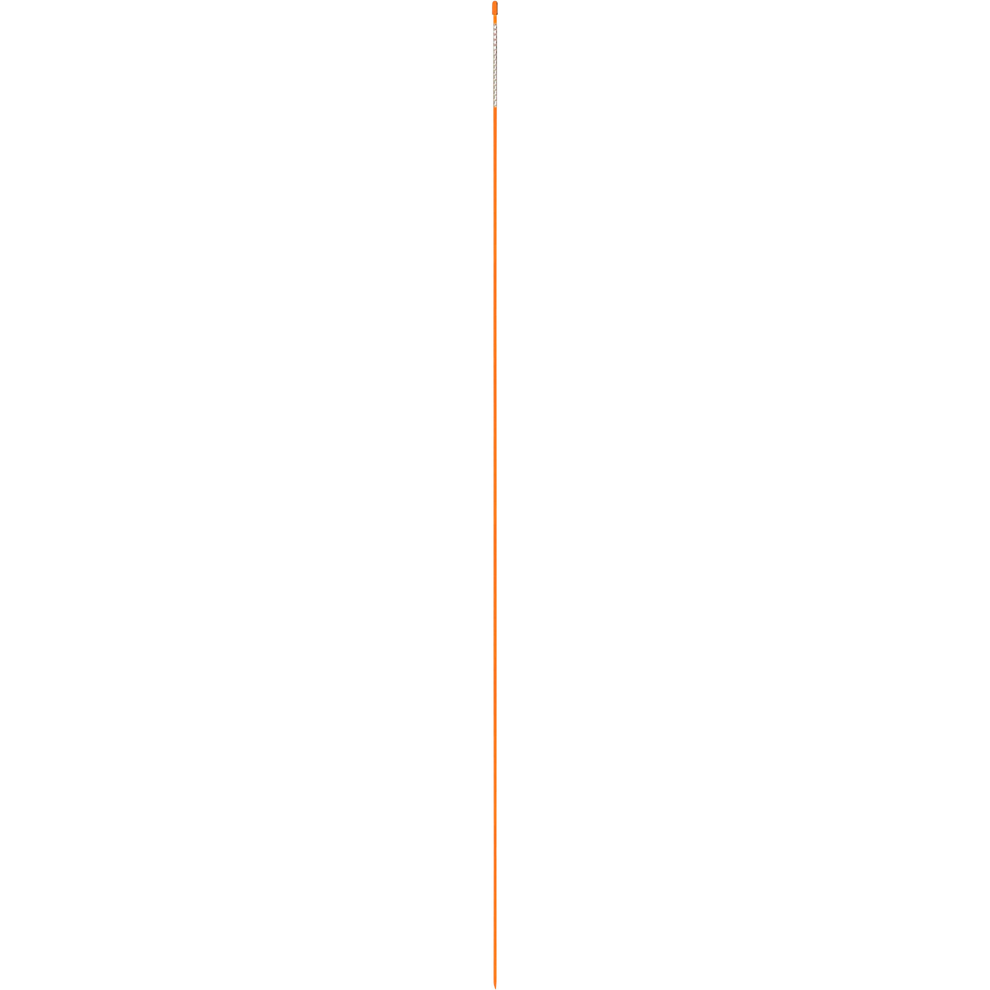 NuVue Trail and Hazard Marker - 46in.L, Bright Orange Fiberglass Shaft, White Reflective Top