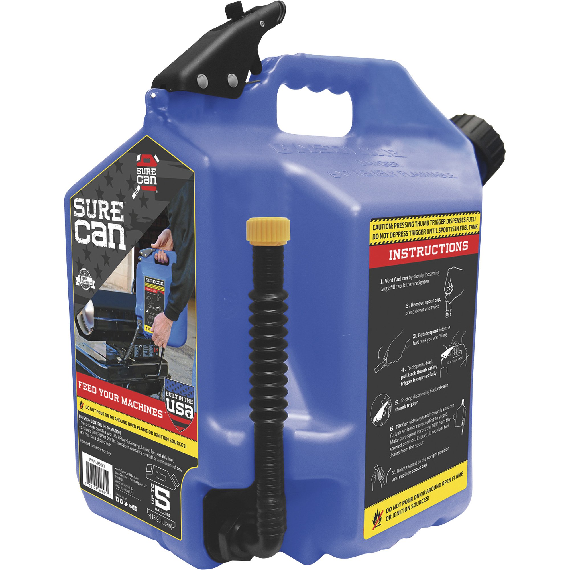 Sure Can 5-Gallon Kerosene Can — Model# SUR50K2 | Northern Tool