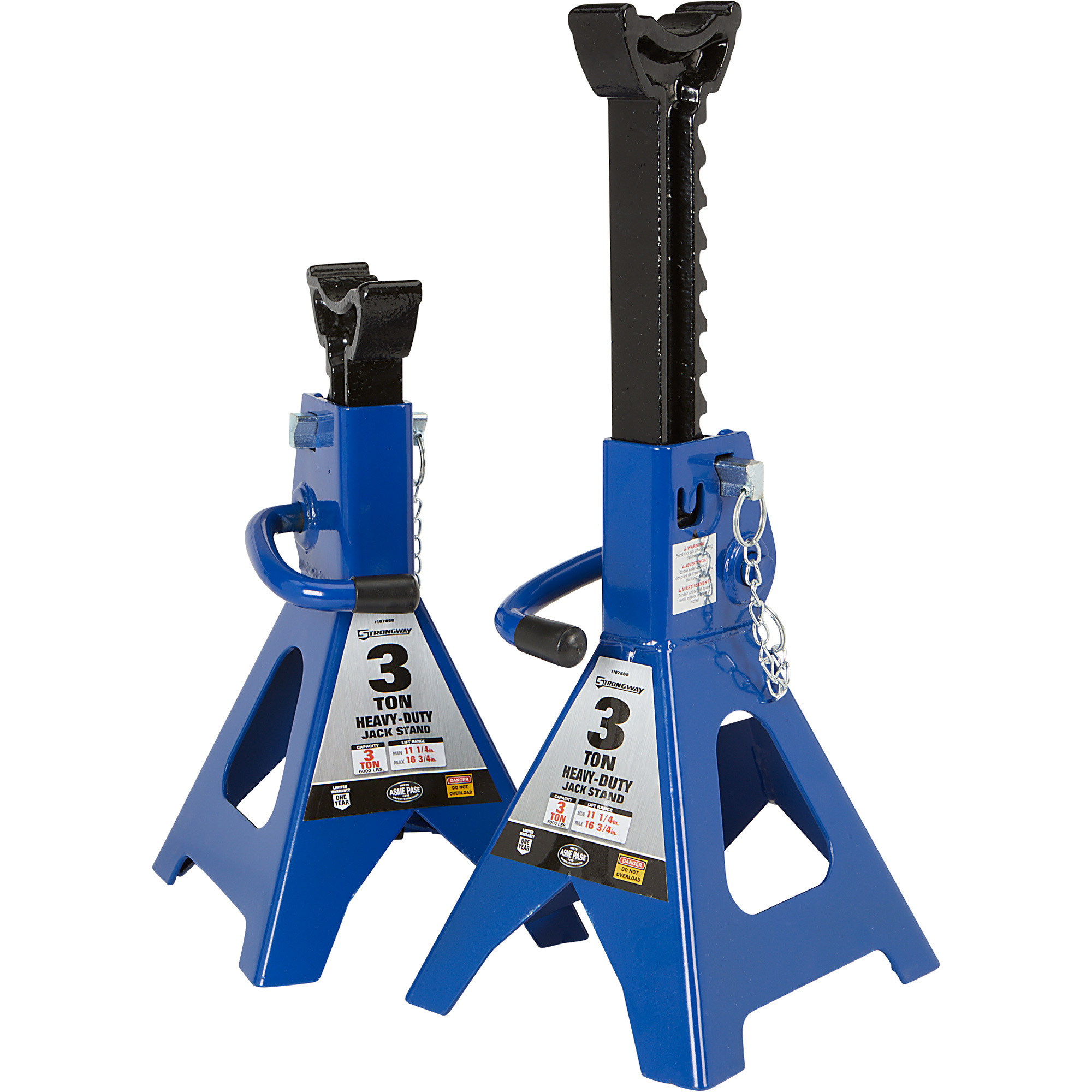 Strongway Double-Locking 3-Ton Jack Stands, 6,000-Lb. Capacity, Pair,  Model# NT43002A