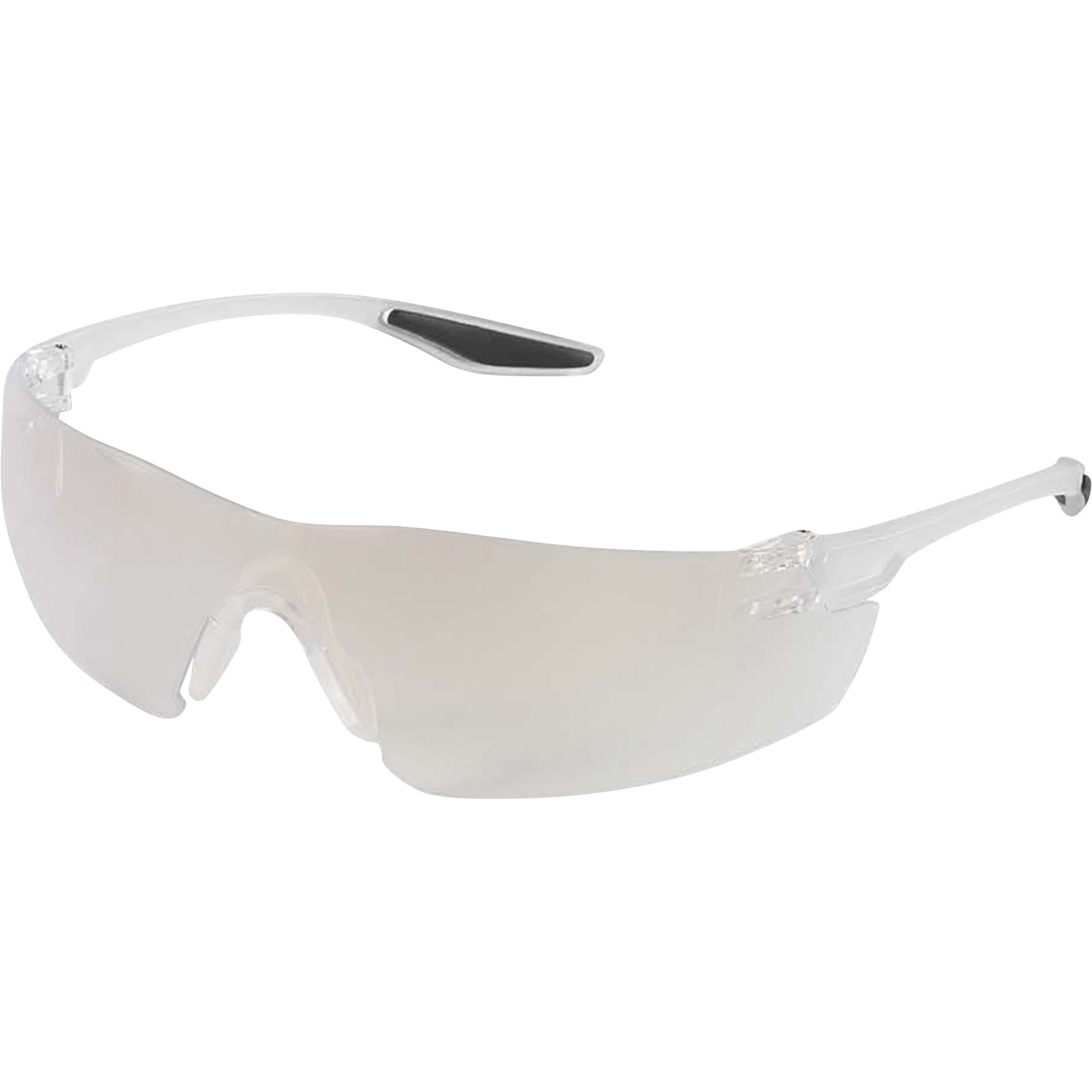 Bullhead Safety Discus Safety Glasses, 12 Pairs, 10 Base Curve Wrap Around, Indoor/Outdoor Lens, Frosted Clear Frames