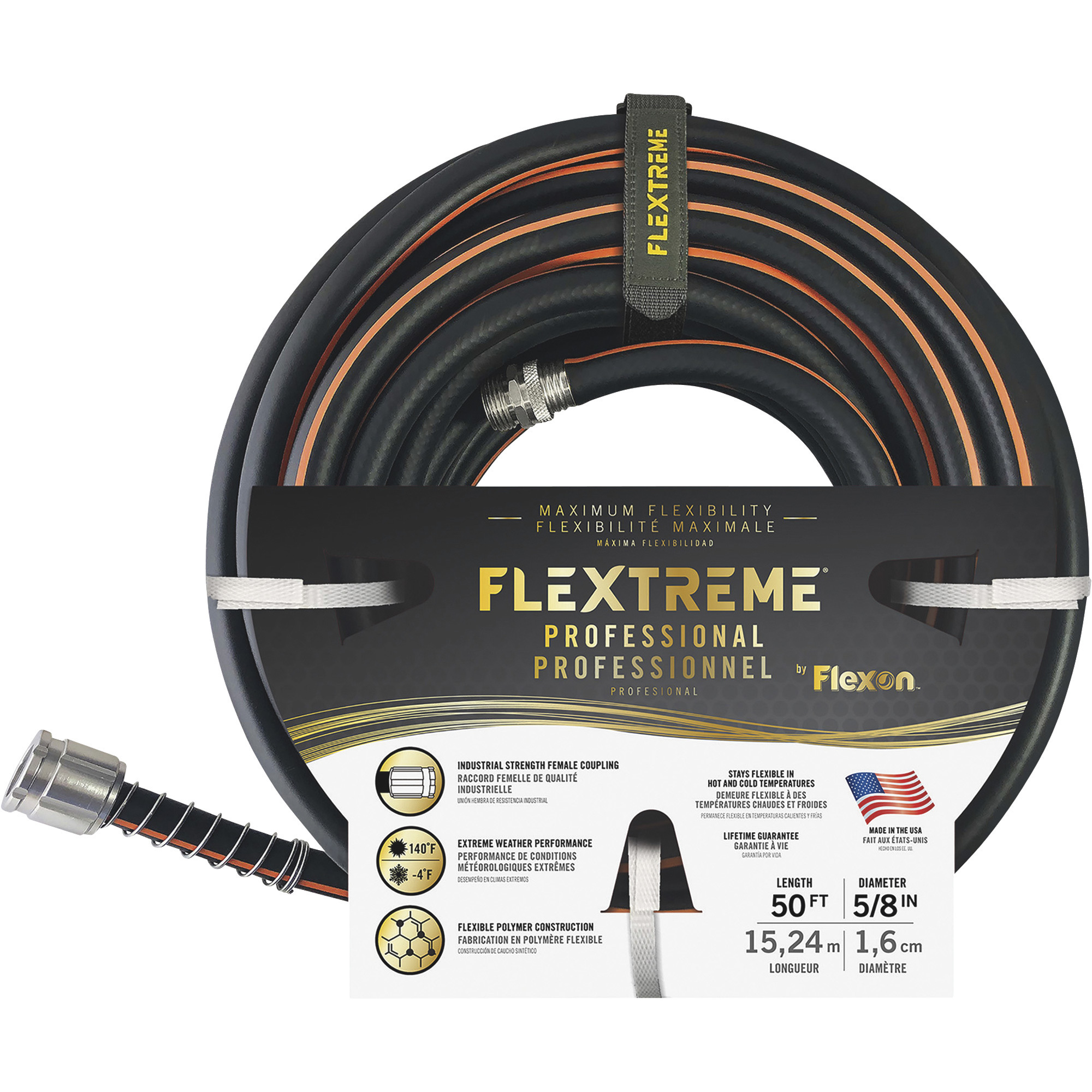 Flexon Flextreme Performance Rubber Hose, 5/8in. x 50ft., Model FLXPR5850 Northern Tool