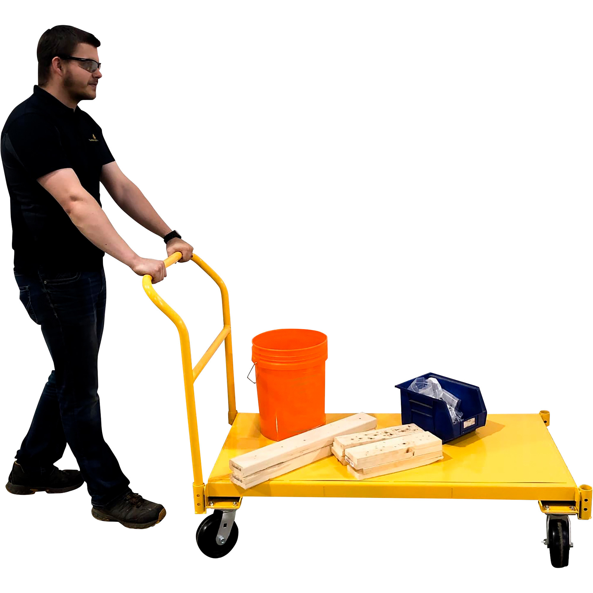 Removable Steel Platform Troll Steel Platform Truck with Removable Handle, 3000-Lb. Capacity ...