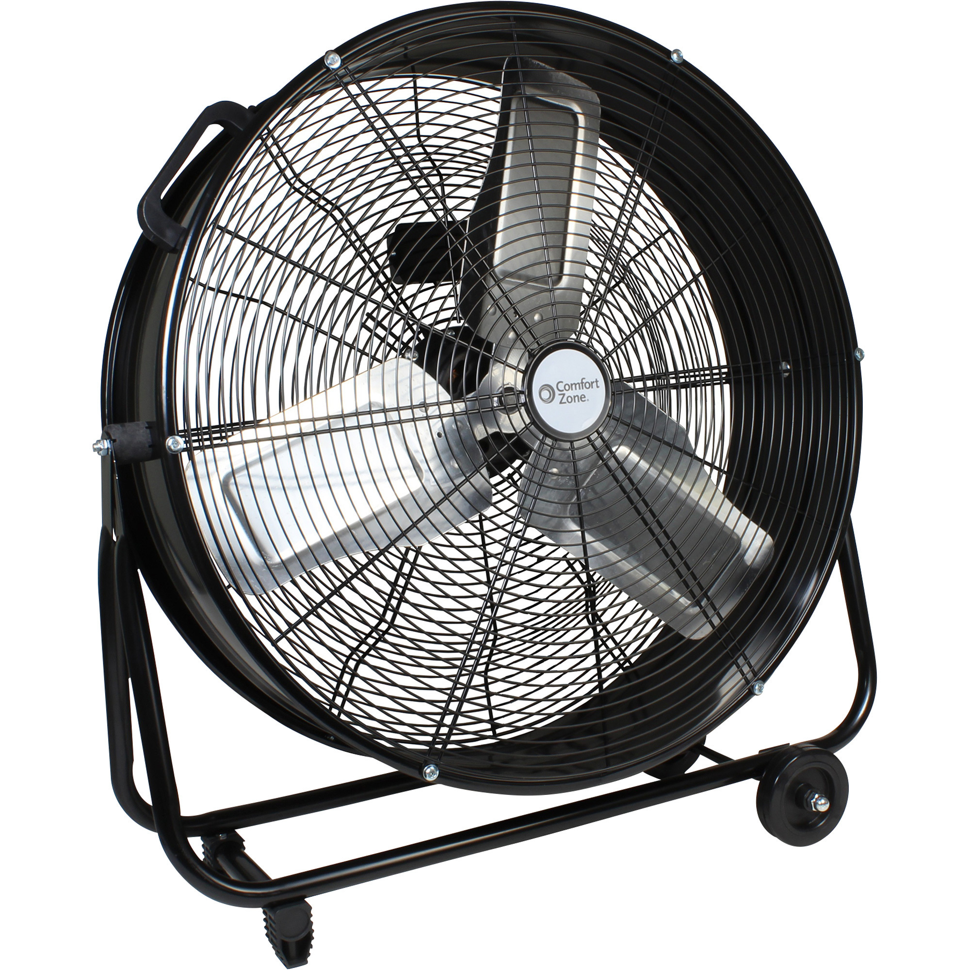 Comfort Zone High-Velocity 2-Speed Direct Drive Drum Fan — 24in., Black ...