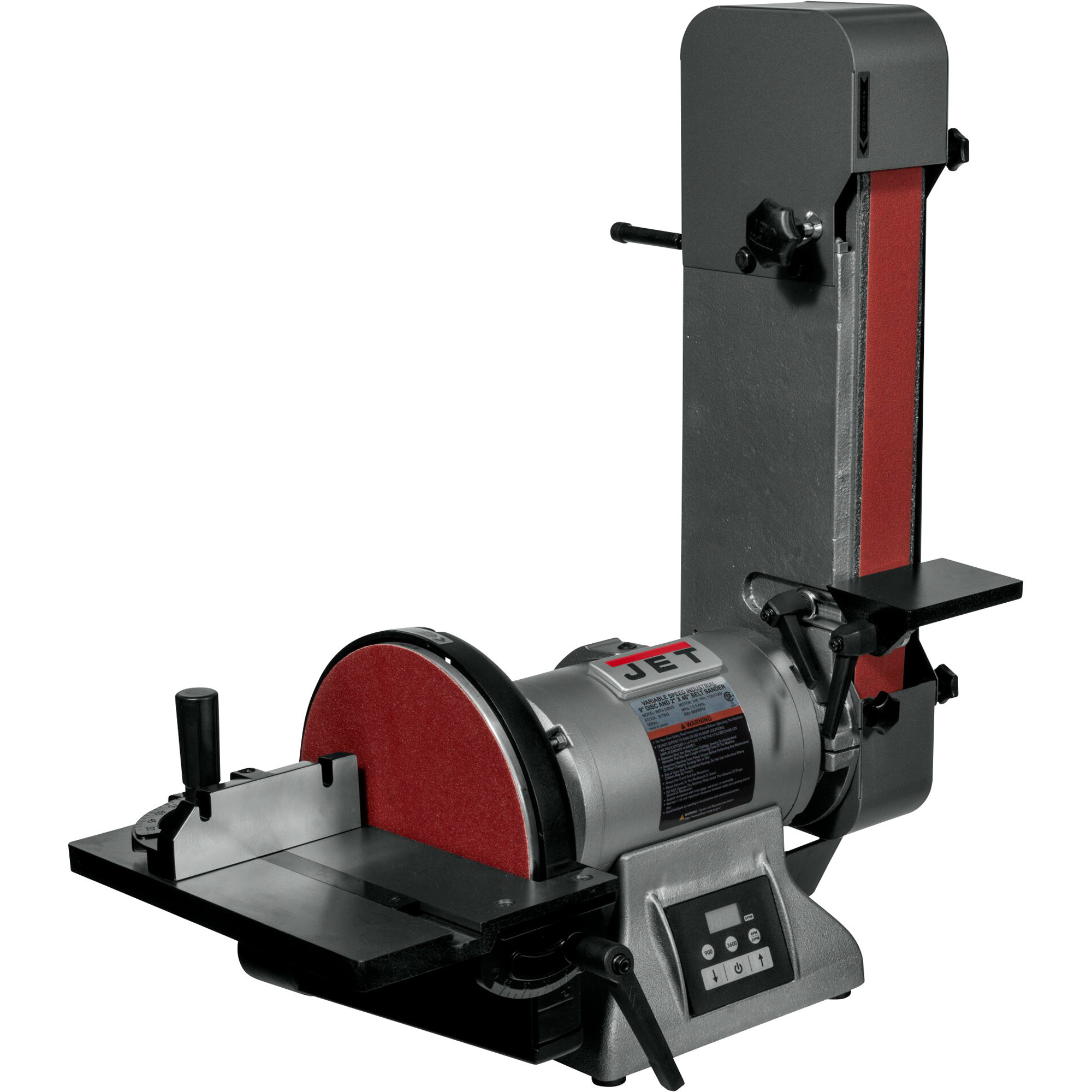 JET Variable-Speed Industrial Belt and Disc Grinder, 2in. x 48in. Belt, 9in. Grinding Disc, Model# IBDG-248VS