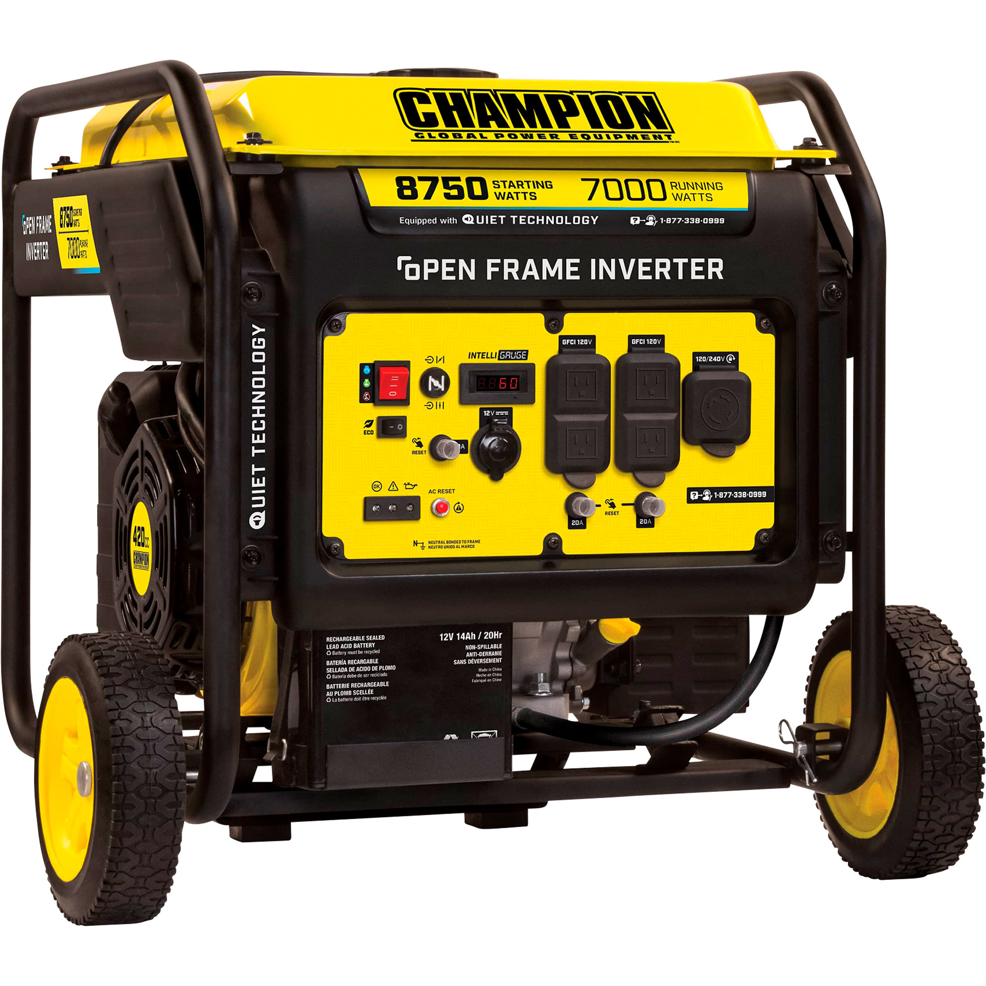 Champion Power Equipment Inverter Generator, 8750 Surge Watts, 7000 Rated Watts, Electric Start, Model# 100520