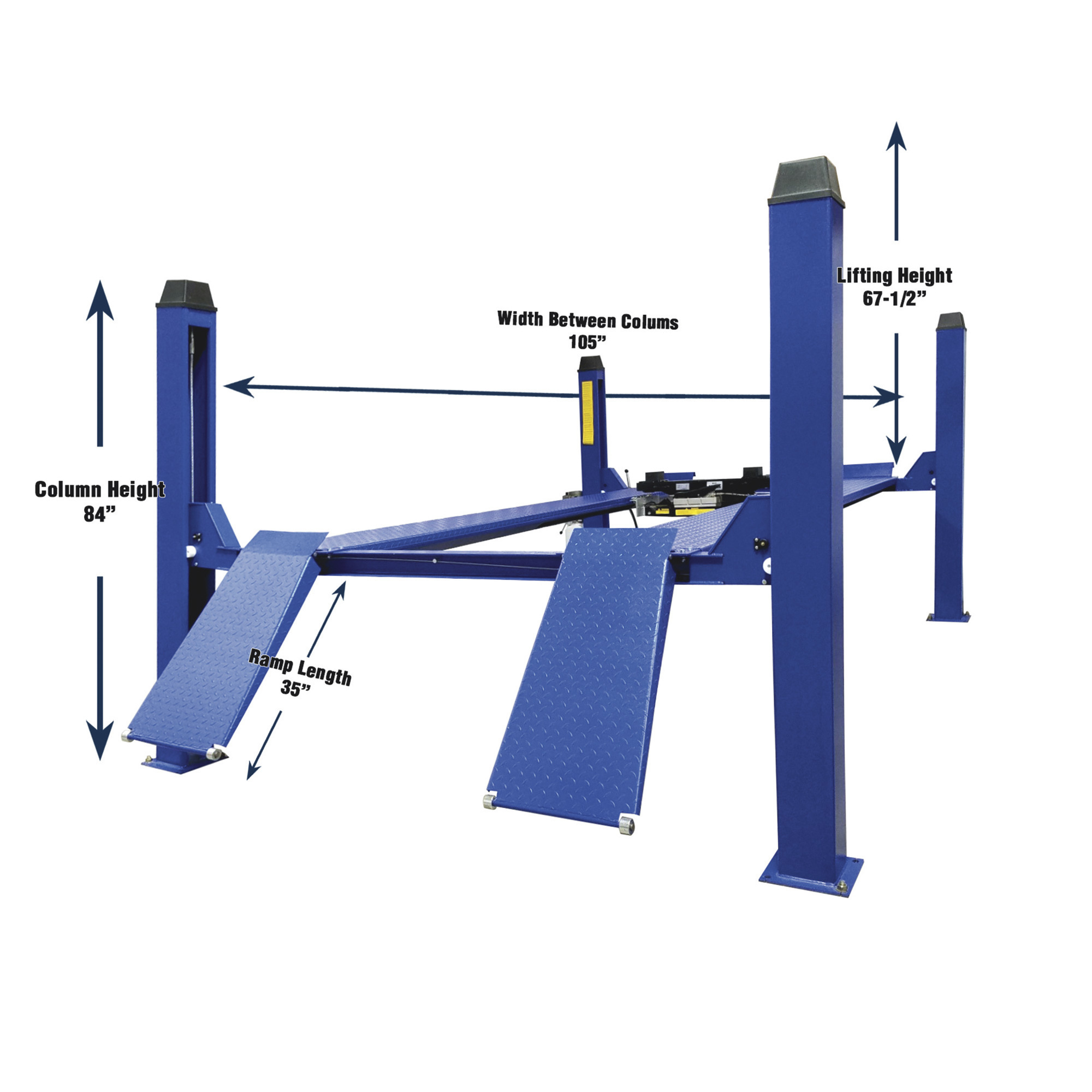 Tuxedo 4Post Automotive Storage Lift — 12,000Lb. Capacity, Blue