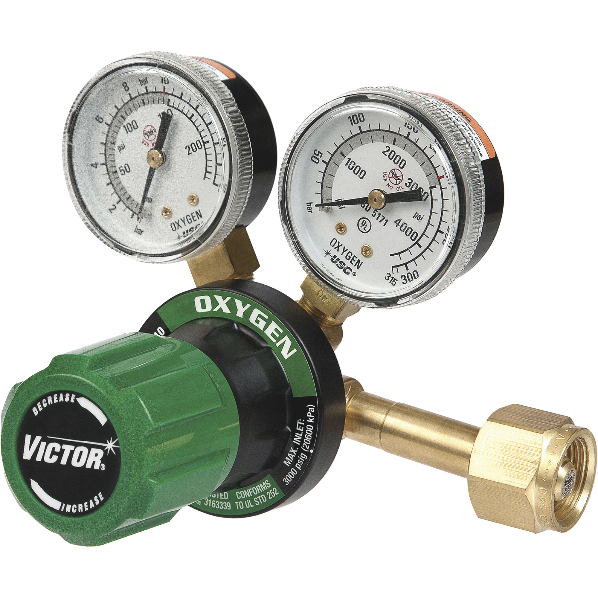 Victor G-Series G250 Single-Stage Oxygen Regulator, Medium Duty, Model# 0781-9400