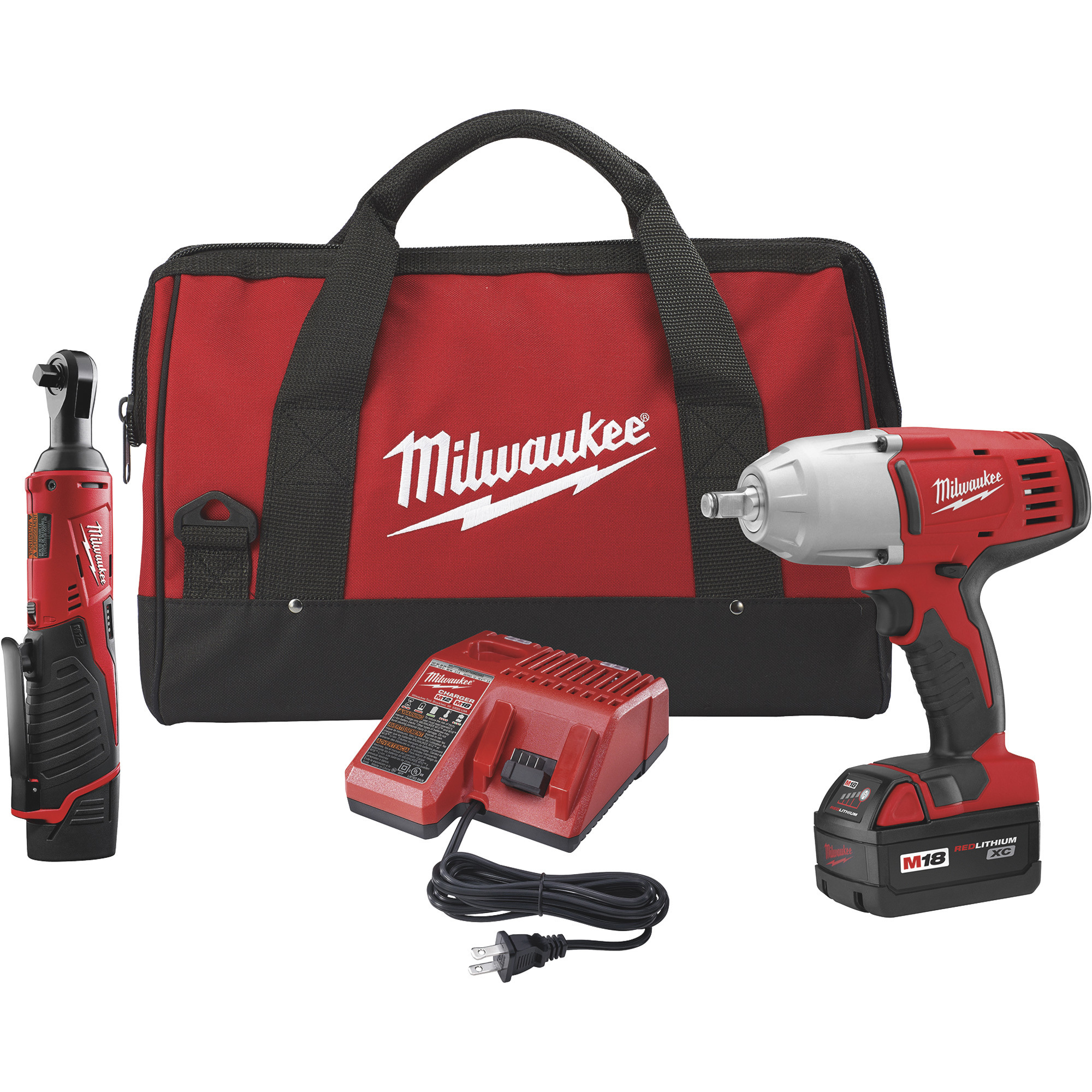 SPECIAL BUY! Milwaukee M18 Cordless 1/2in. High-Torque Impact Wrench  (2662-20) with FREE M12 3/8in. Ratchet (2457-20)! Northern Tool