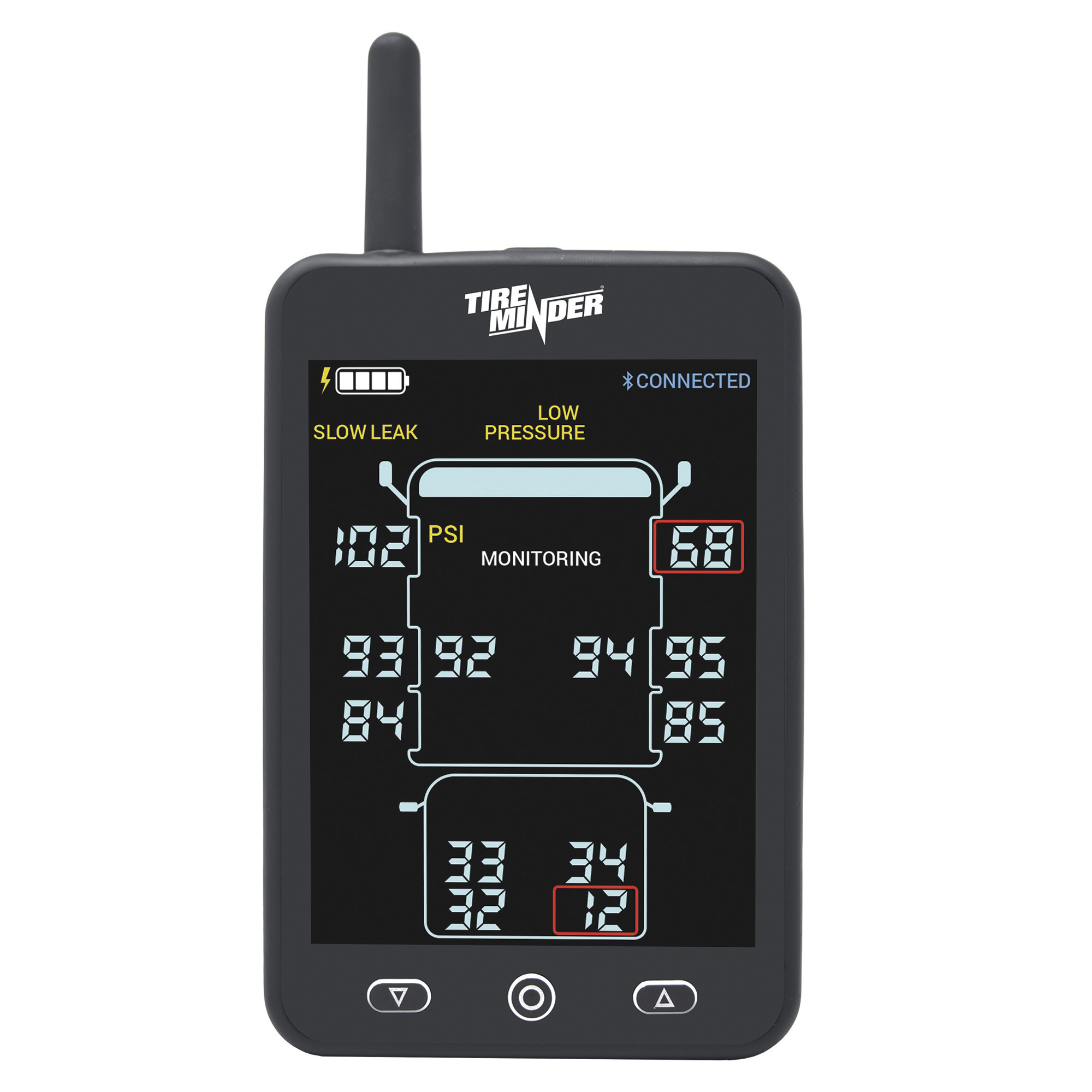 TireMinder A1AS RV TPMS System — with Monitor and 4 Flow Through