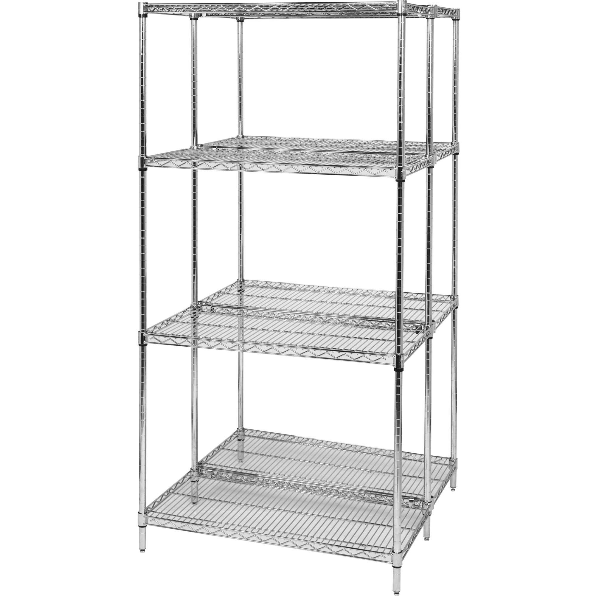 Quantum Chrome Wire Shelving Starter Kit, 60in.W x 18in.D x 86in.H, Model# WR86-1860C