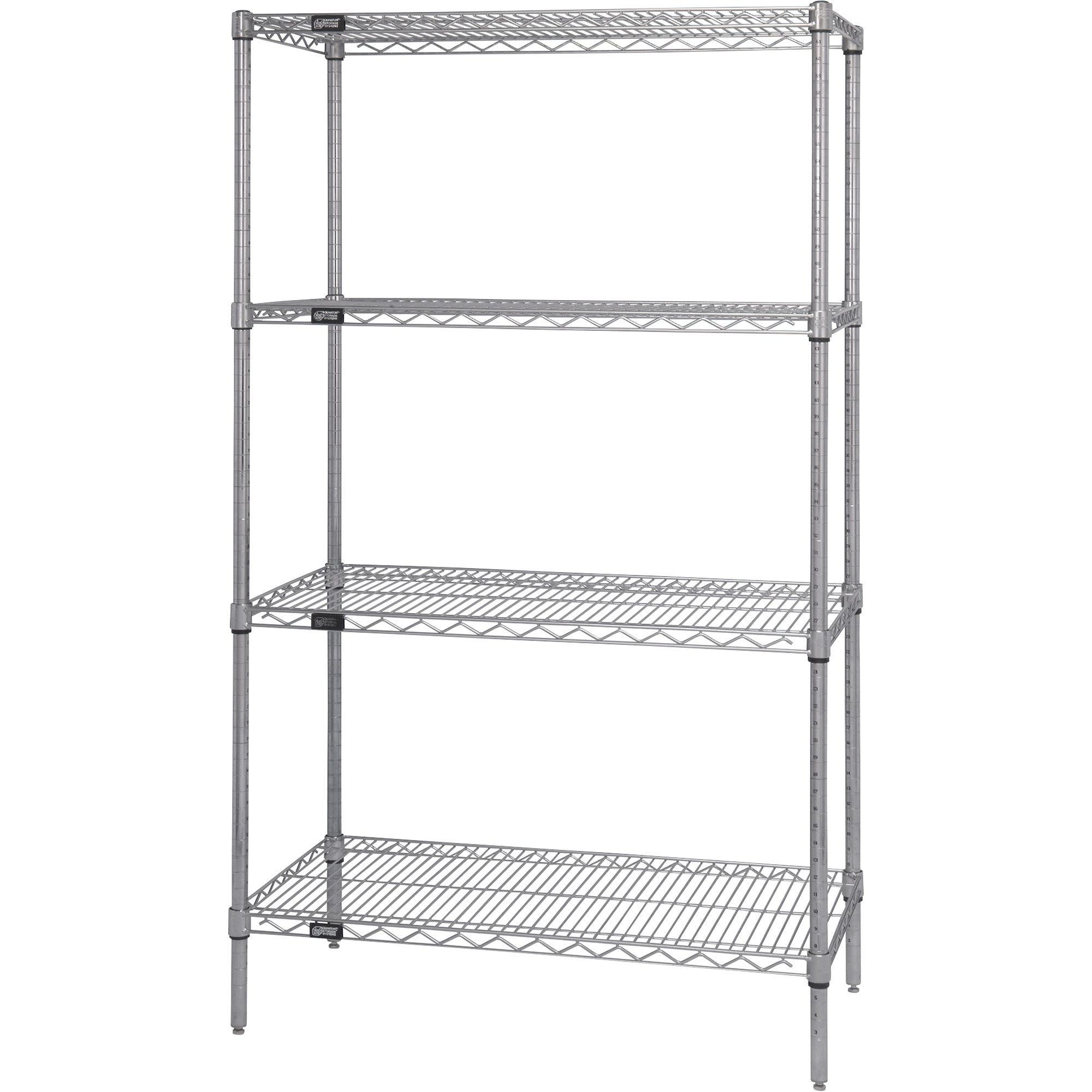 Quantum Chrome Wire Shelving Starter Kit, 48in.W x 14in.D x 54in.H, Model# WR54-1448C