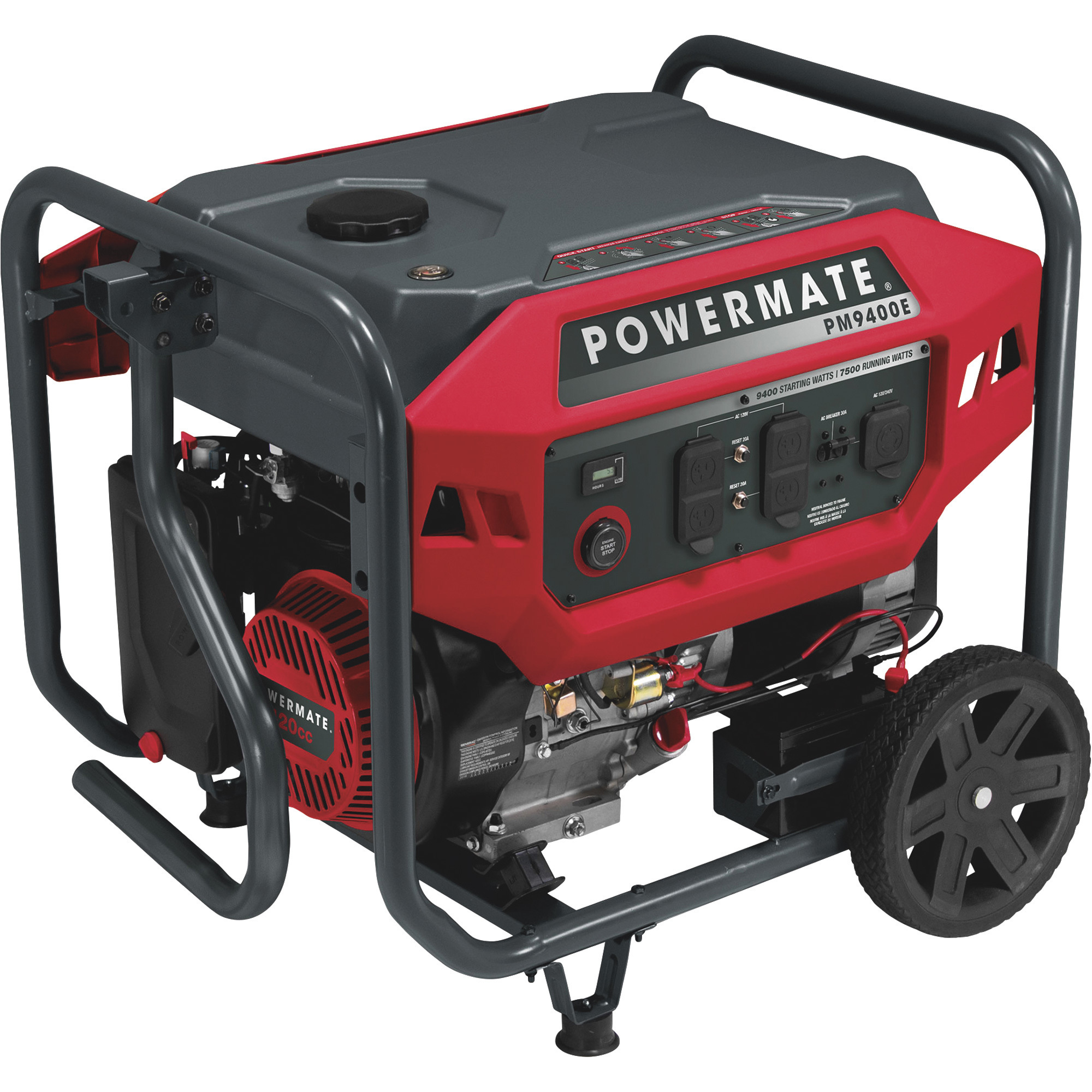 Powermate Portable Generator, 9400 Surge Watts, 7500 Rated Watts ...