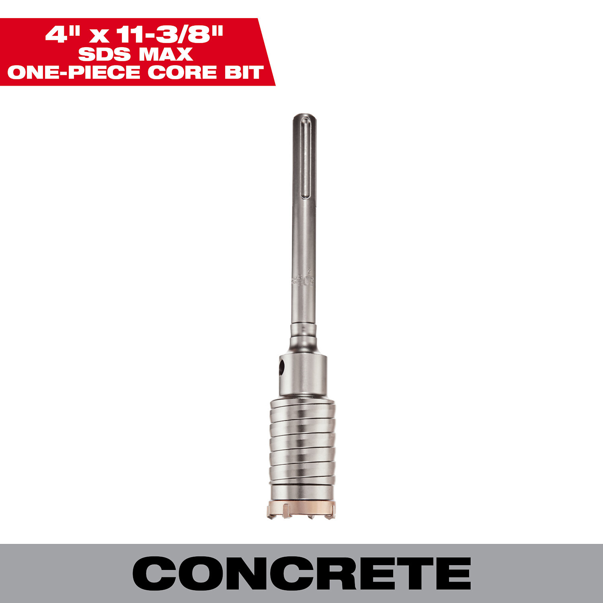 Milwaukee 1-Piece SDS-MAX Core Bit, 4in. x 11 3/8in., Model
