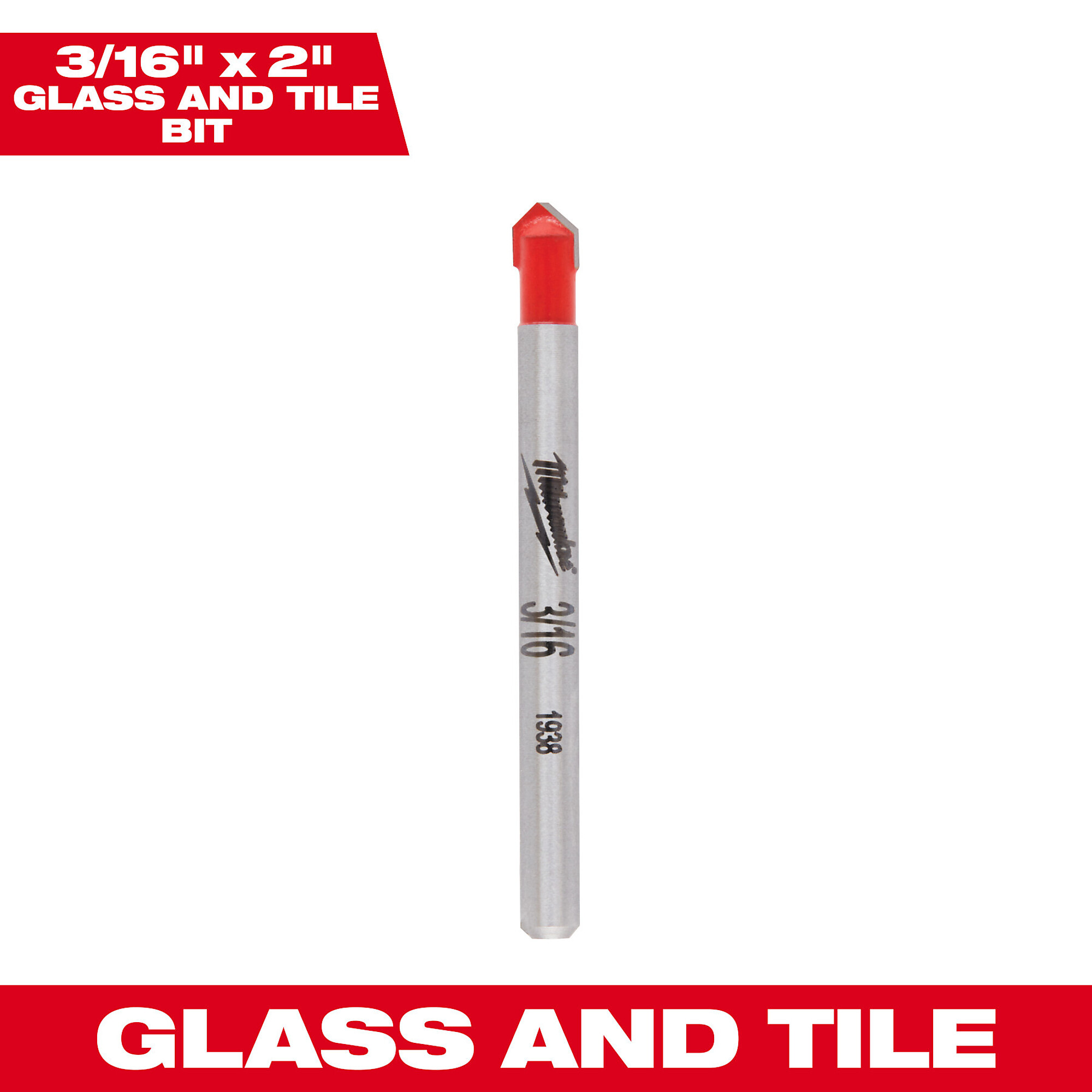 Milwaukee Glass and Tile Drill Bit, 3/16in. Diameter, Model# 48-20-8981