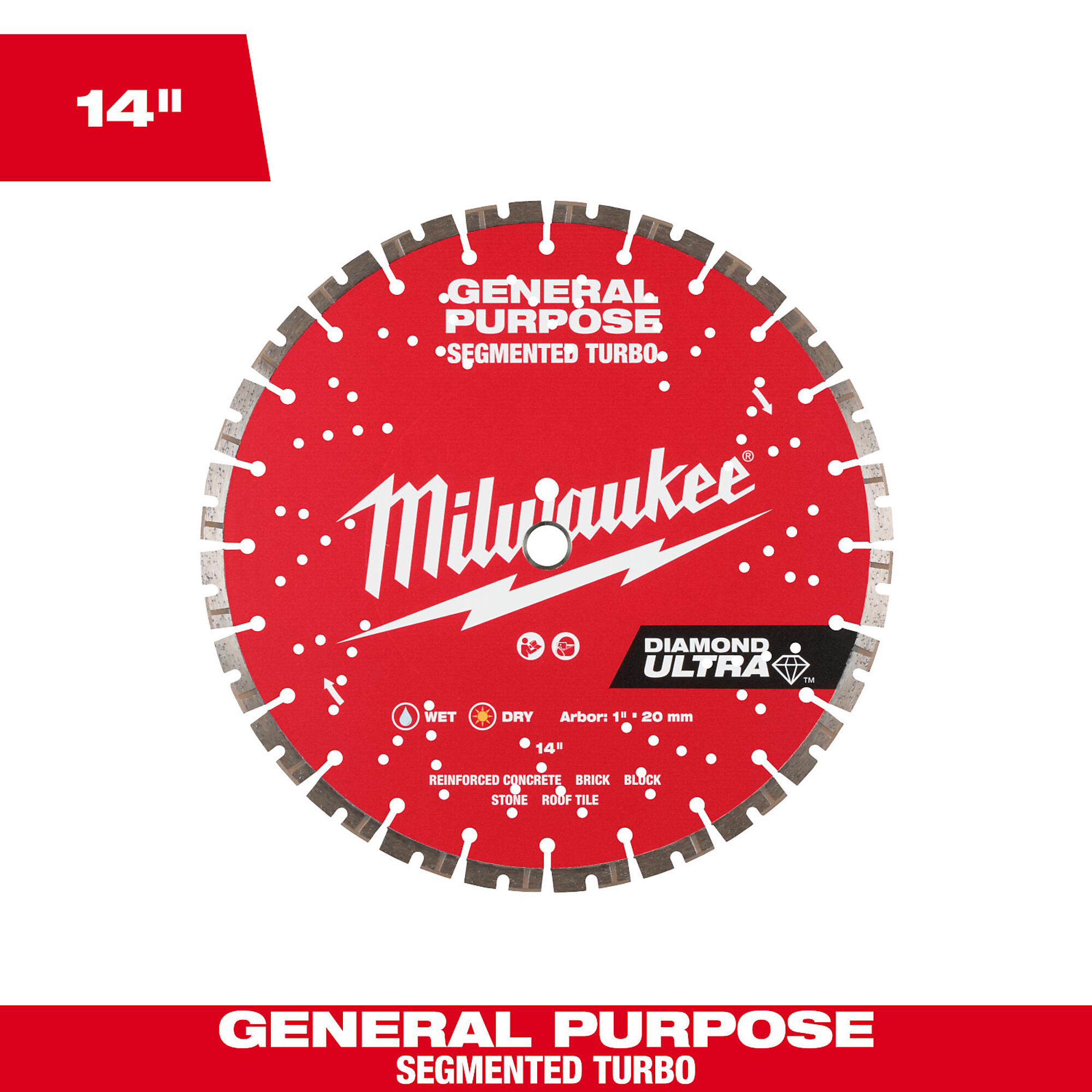 Milwaukee 14in. Diamond Ultra Segmented Blade, Model# 49-93-7540
