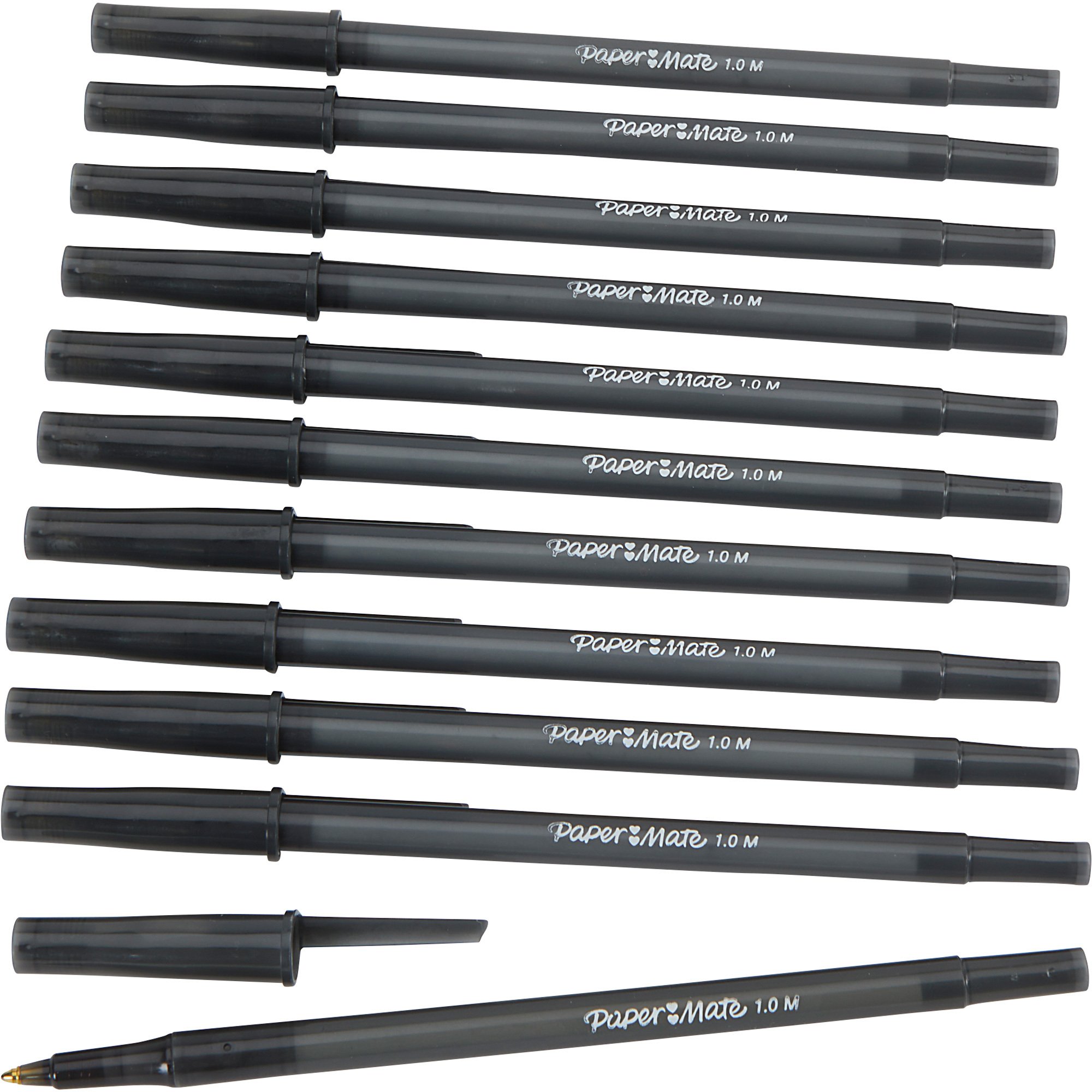 Papermate Ballpoint Pens, Medium Point (1.0mm) — Pack of 11, Black Ink,  Model# 2078058