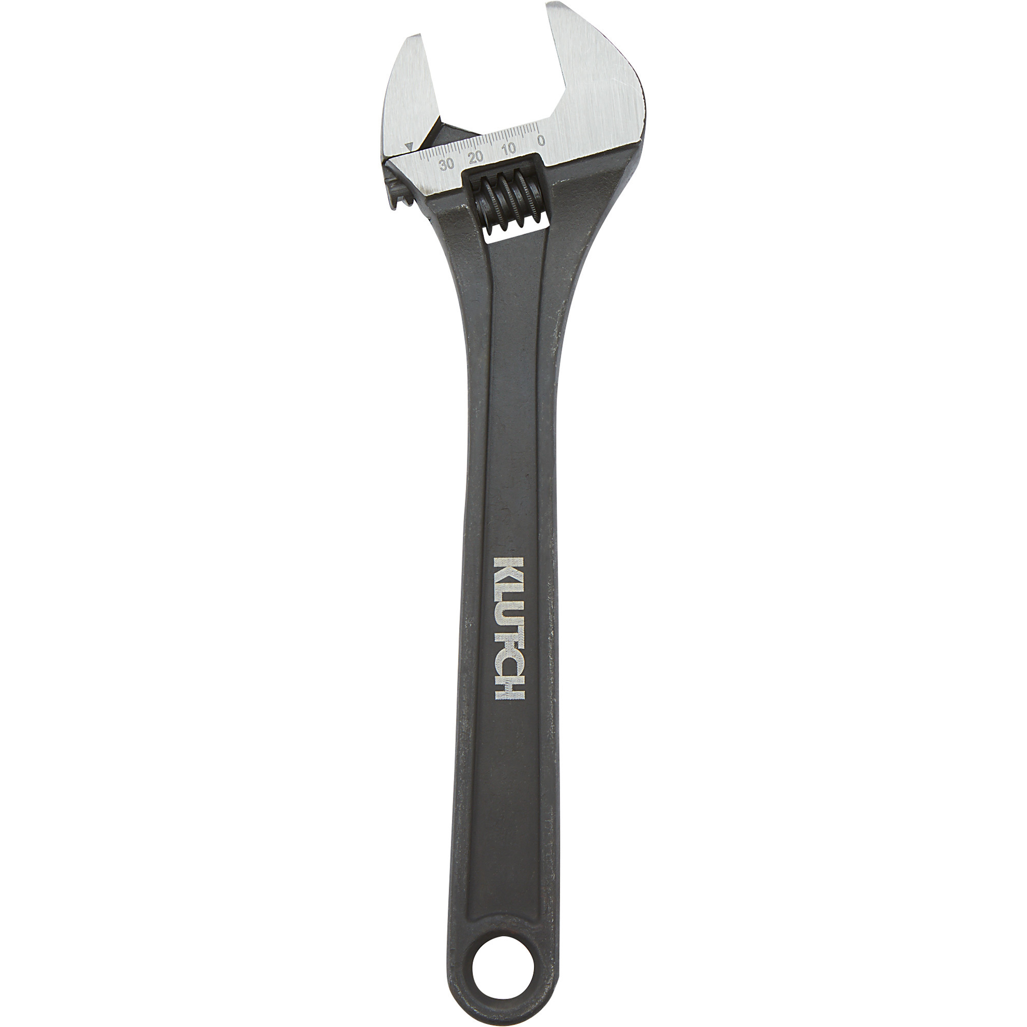 Klutch 12in. Adjustable Wrench, Chrome Vanadium Steel, Chrome Finish